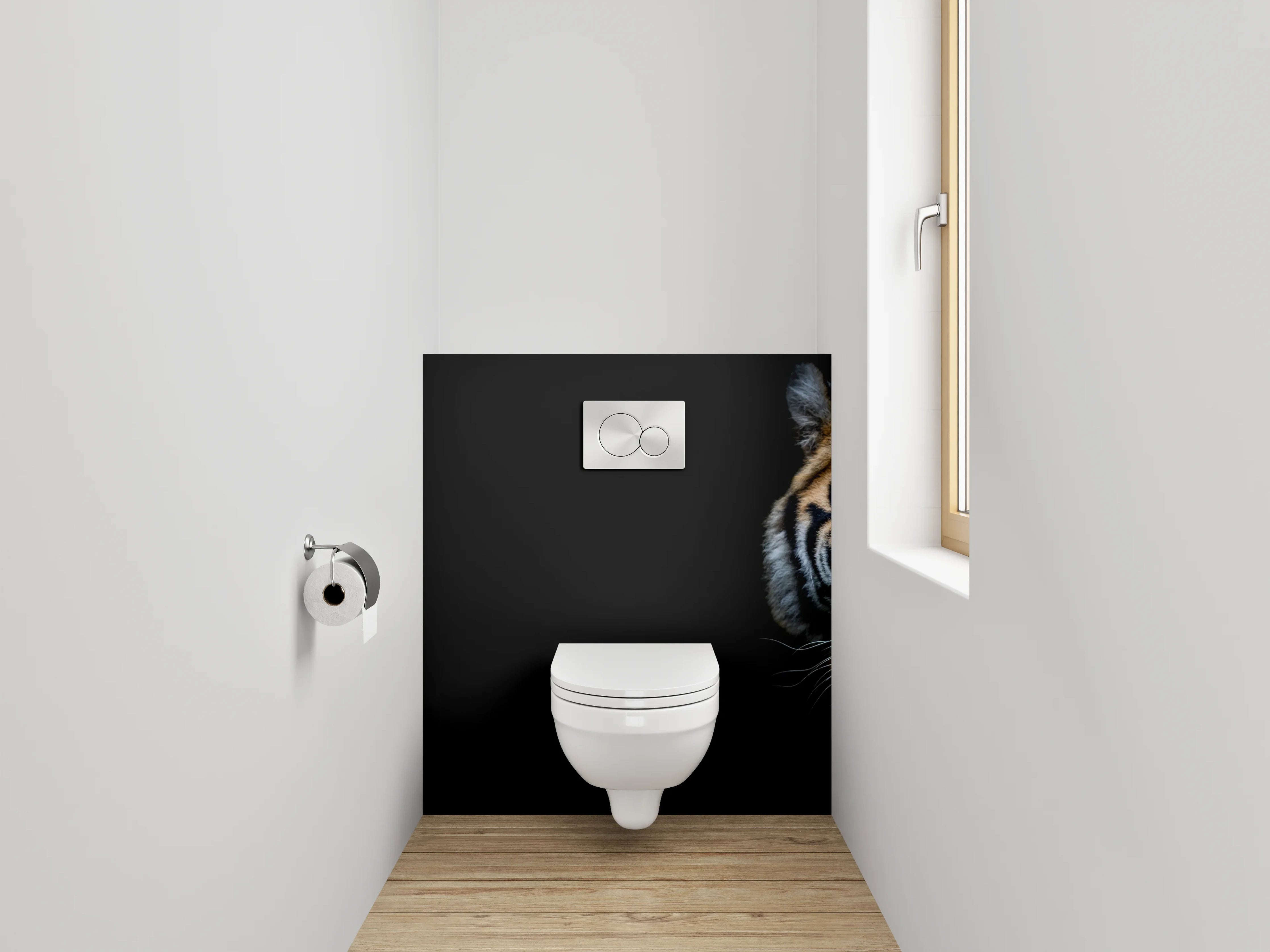 WC-Rückwand - Tiger im Schatten – Majestätische Wildnis