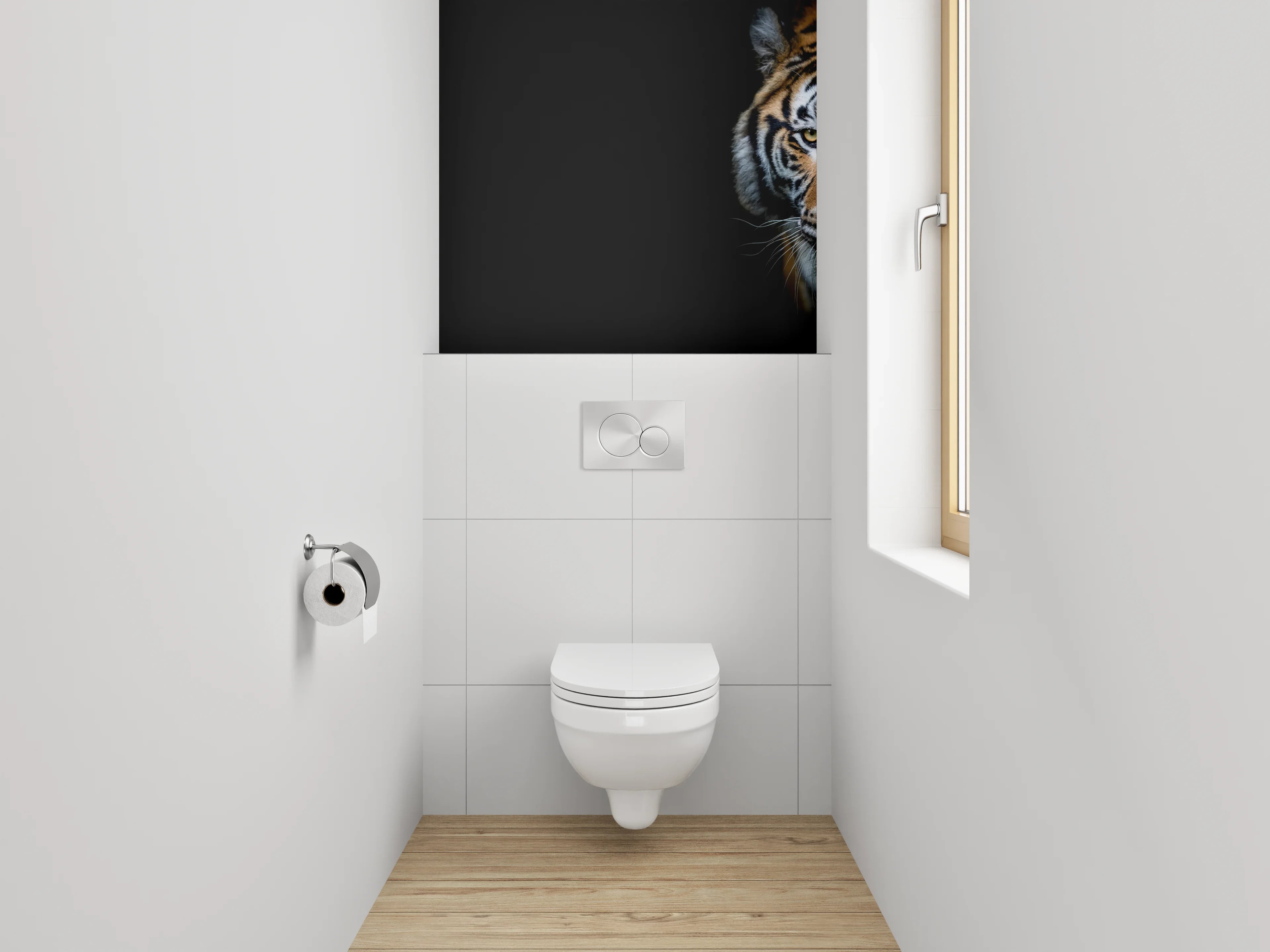 WC-Rückwand - Tiger im Schatten – Majestätische Wildnis