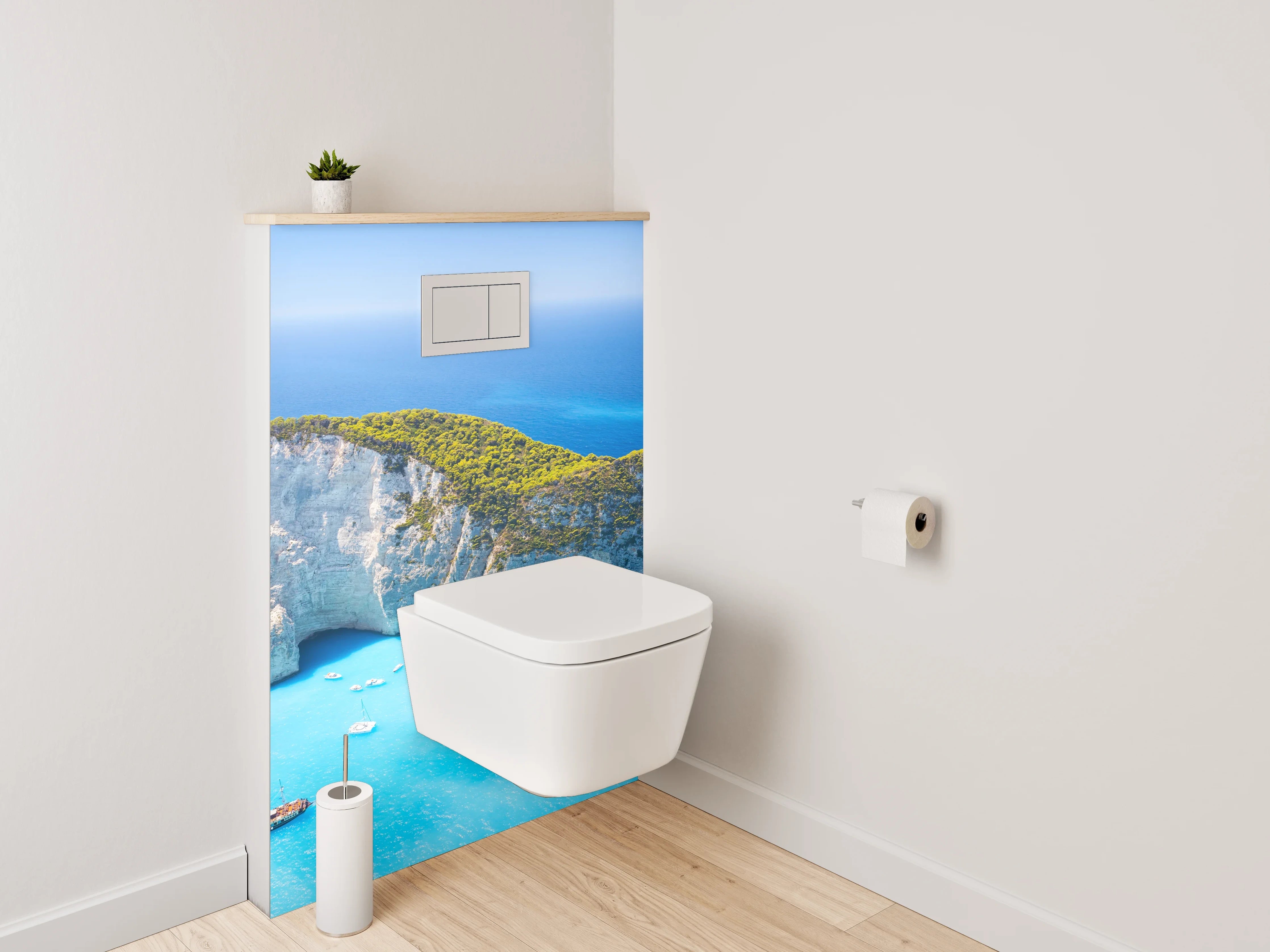 WC-Rückwand - Traumhafte Bucht am türkisblauen Meer