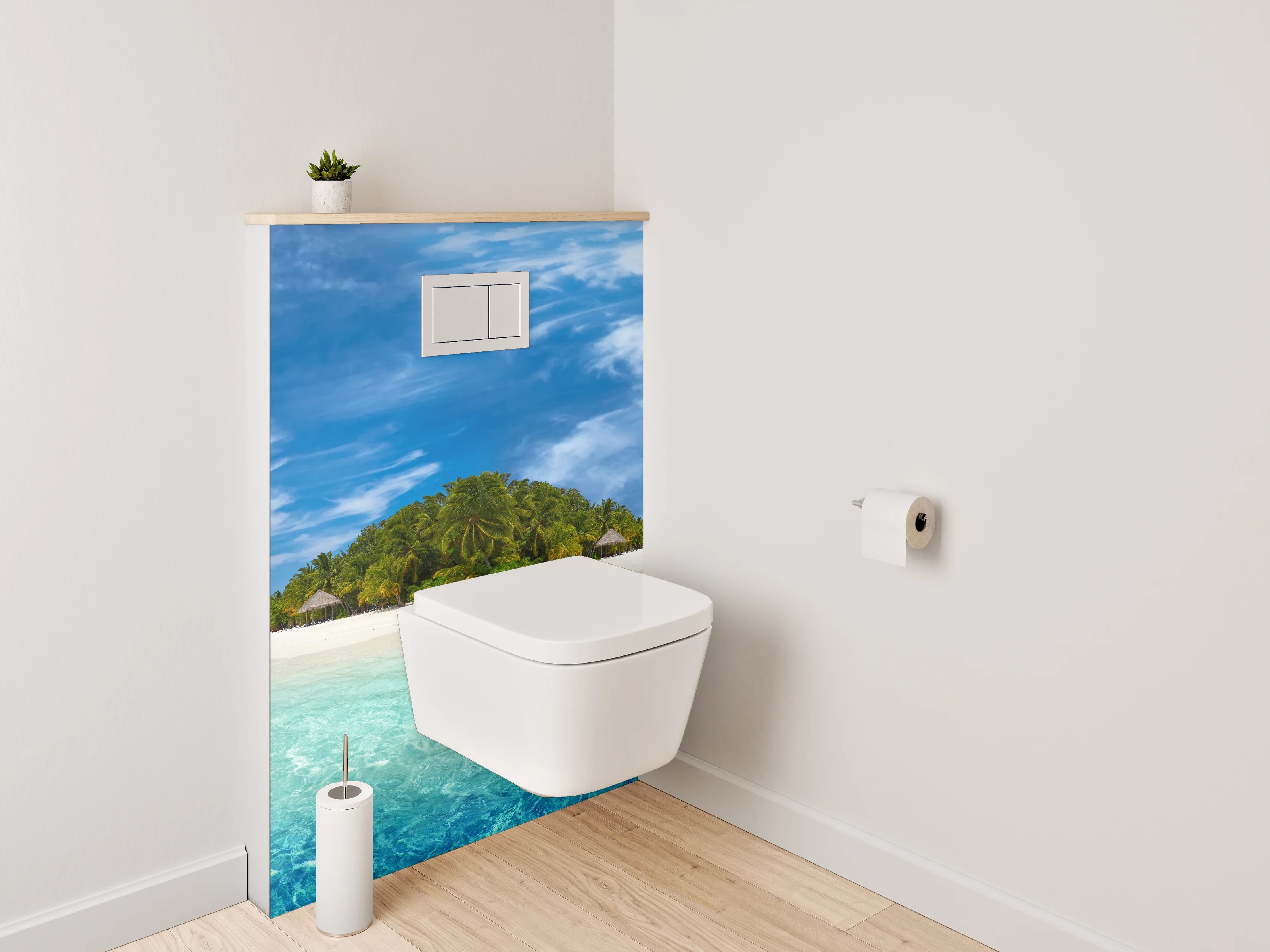 WC-Rückwand - Traumhafte Tropeninsel im Ozean