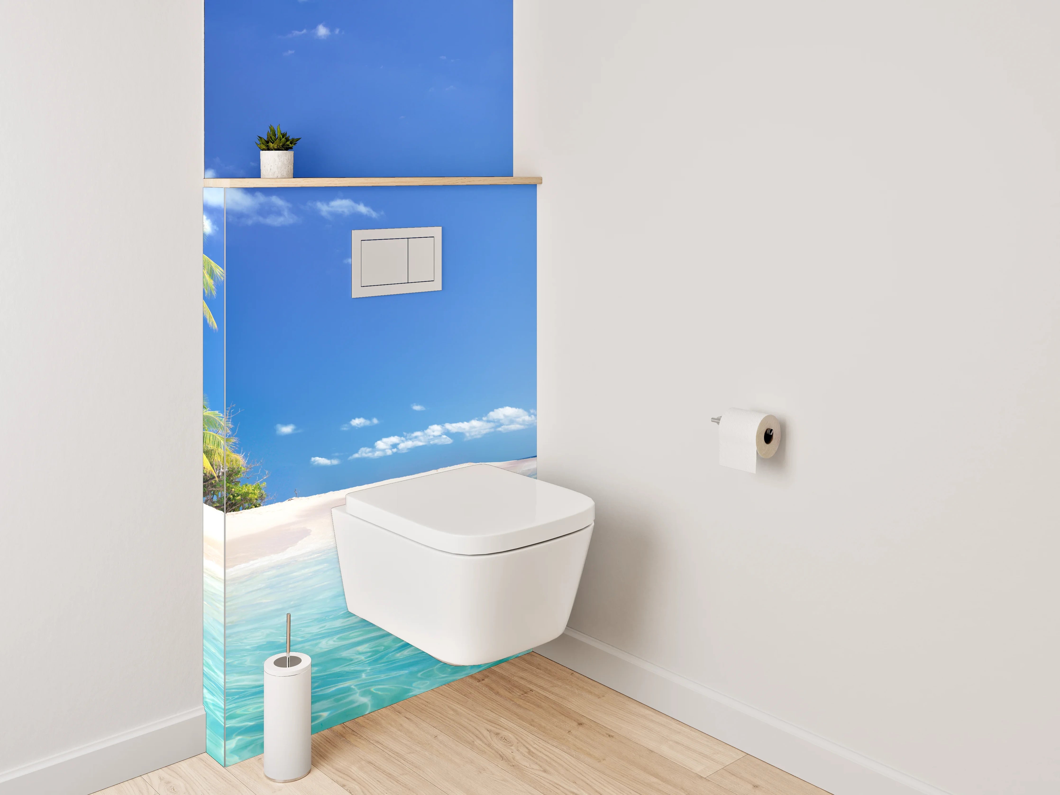 WC-Rückwand - Traumstrand im Paradies