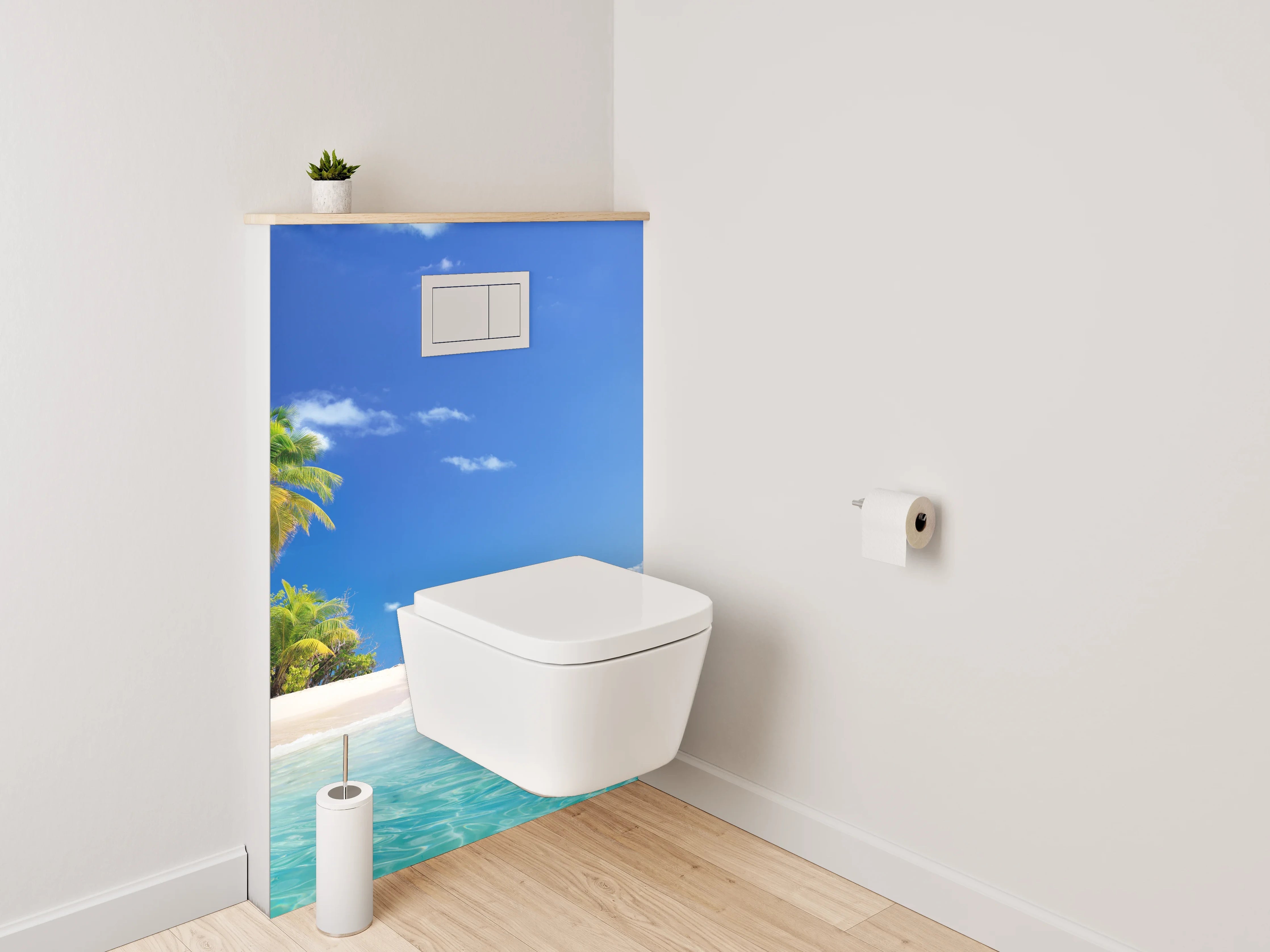 WC-Rückwand - Traumstrand im Paradies