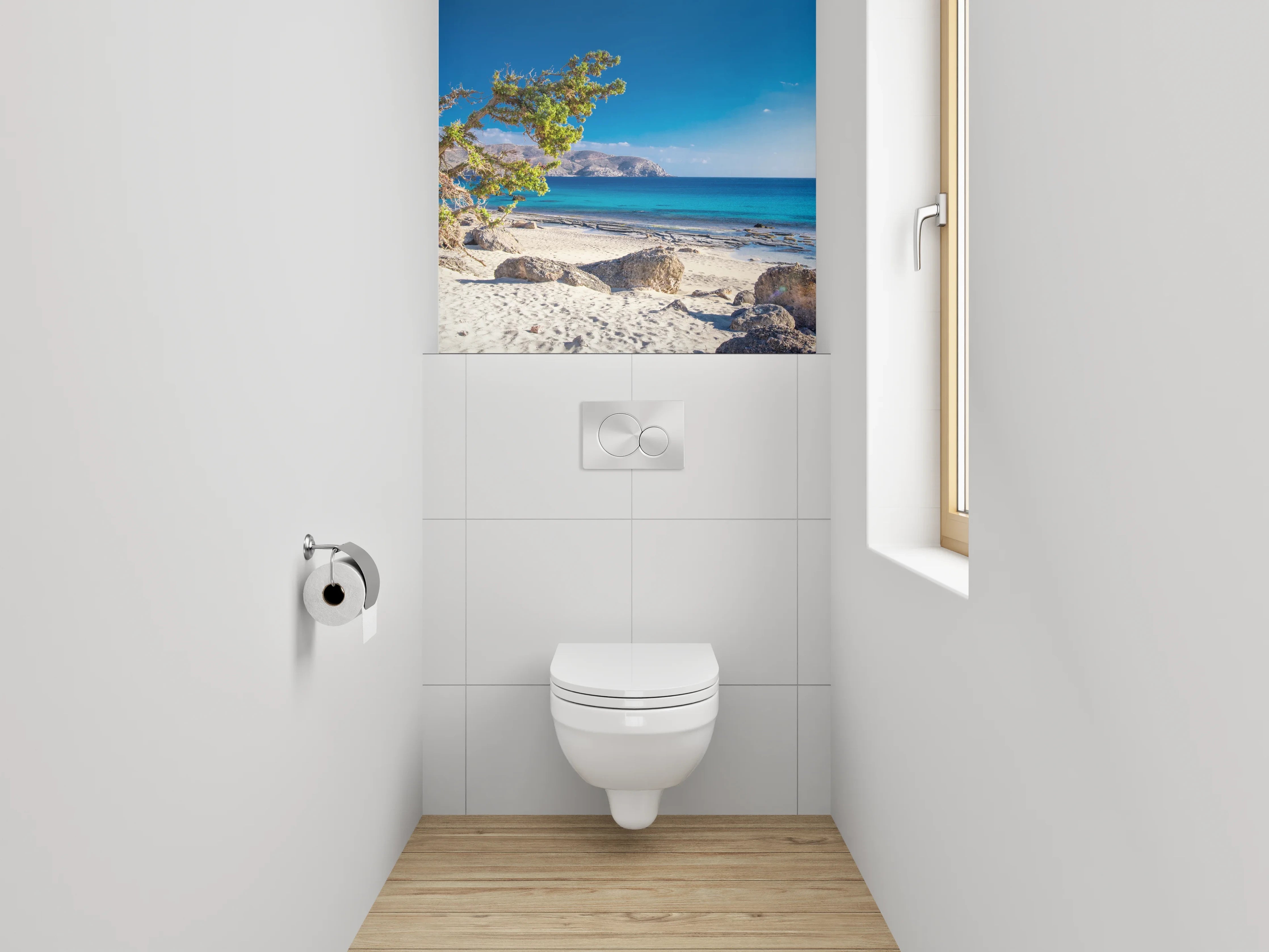 WC-Rückwand - Traumstrand mit türkisblauem Meer