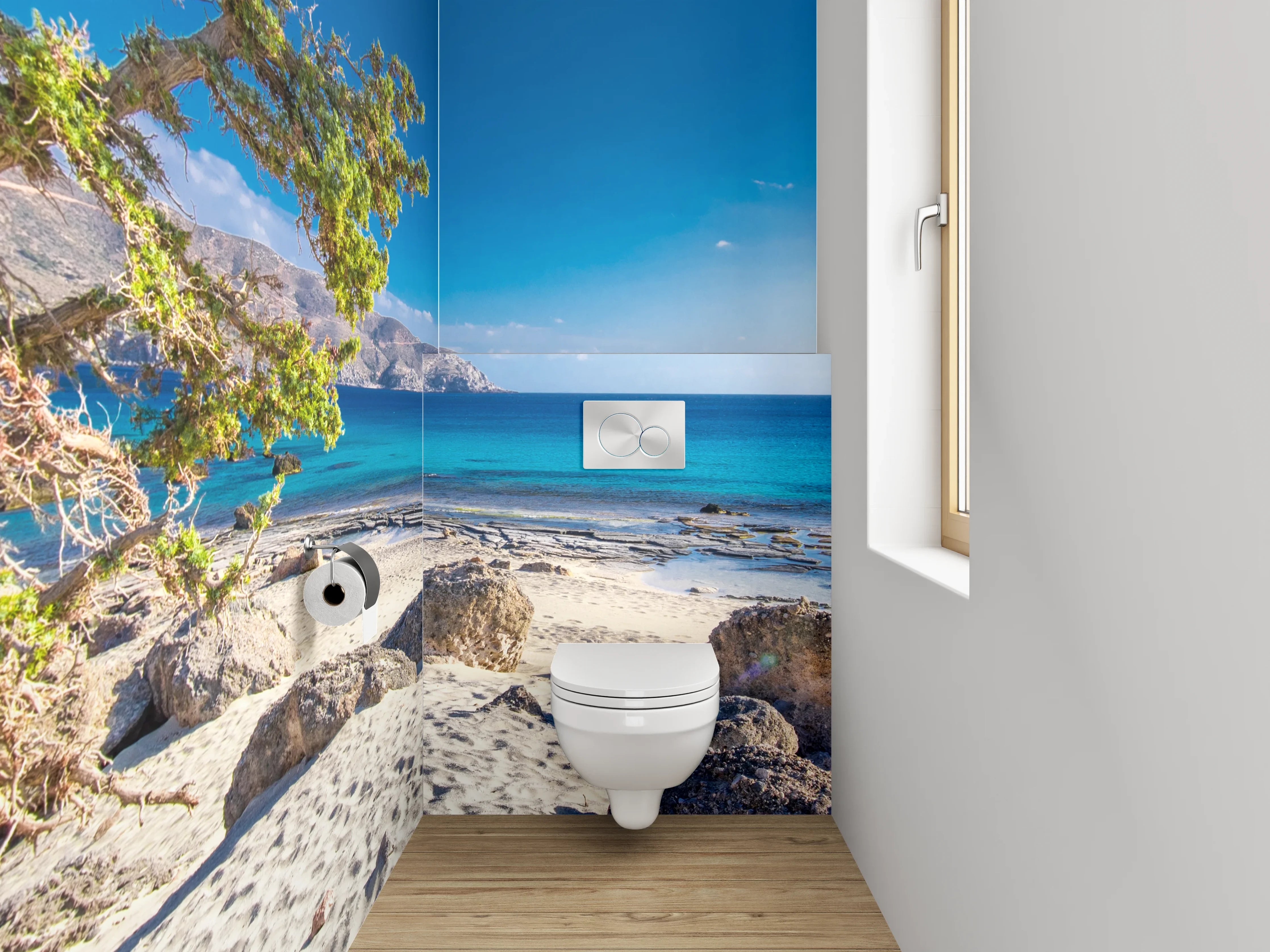 WC-Rückwand - Traumstrand mit türkisblauem Meer