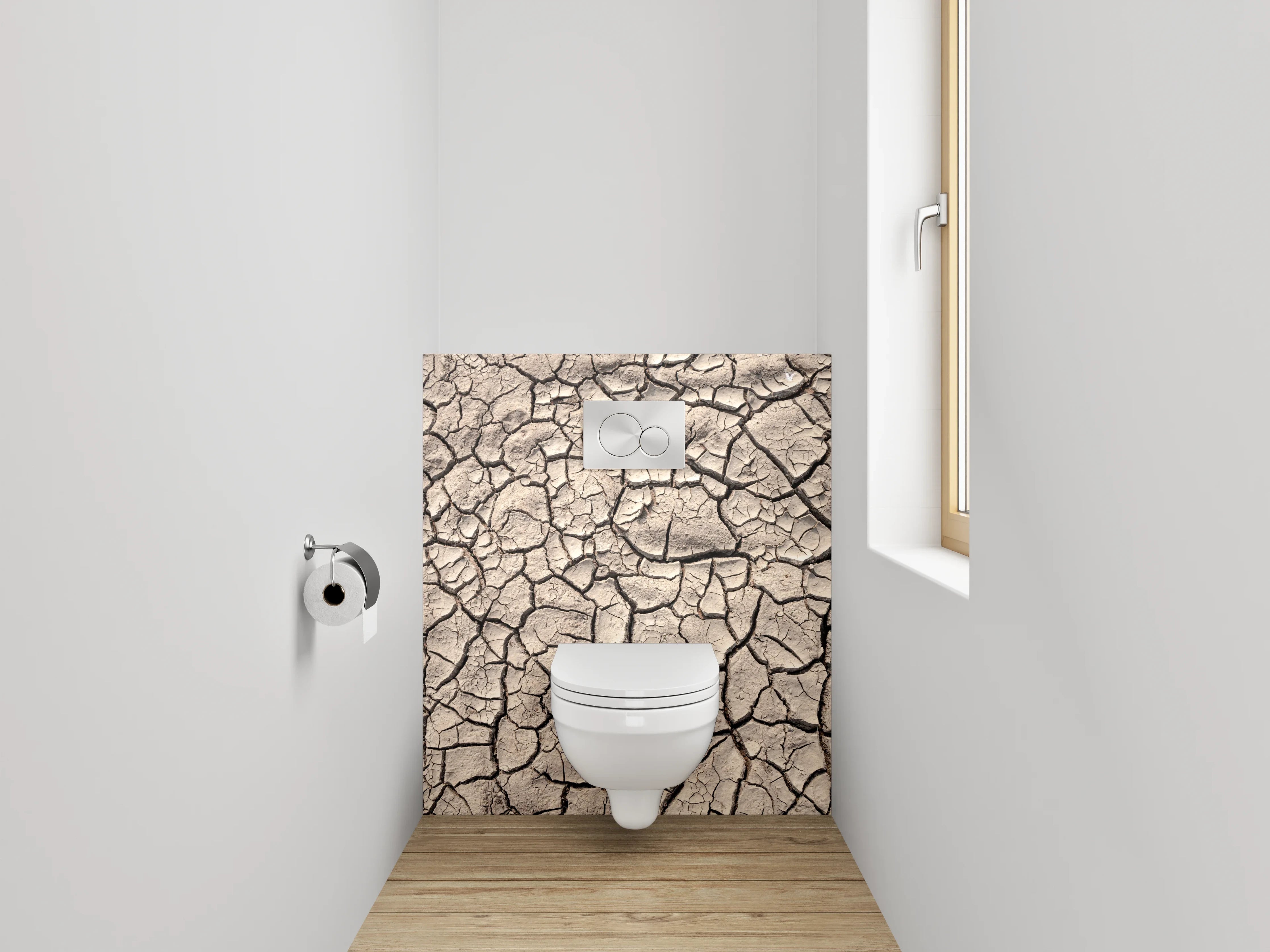WC-Rückwand - Trockene Erde Struktur Wanddeko