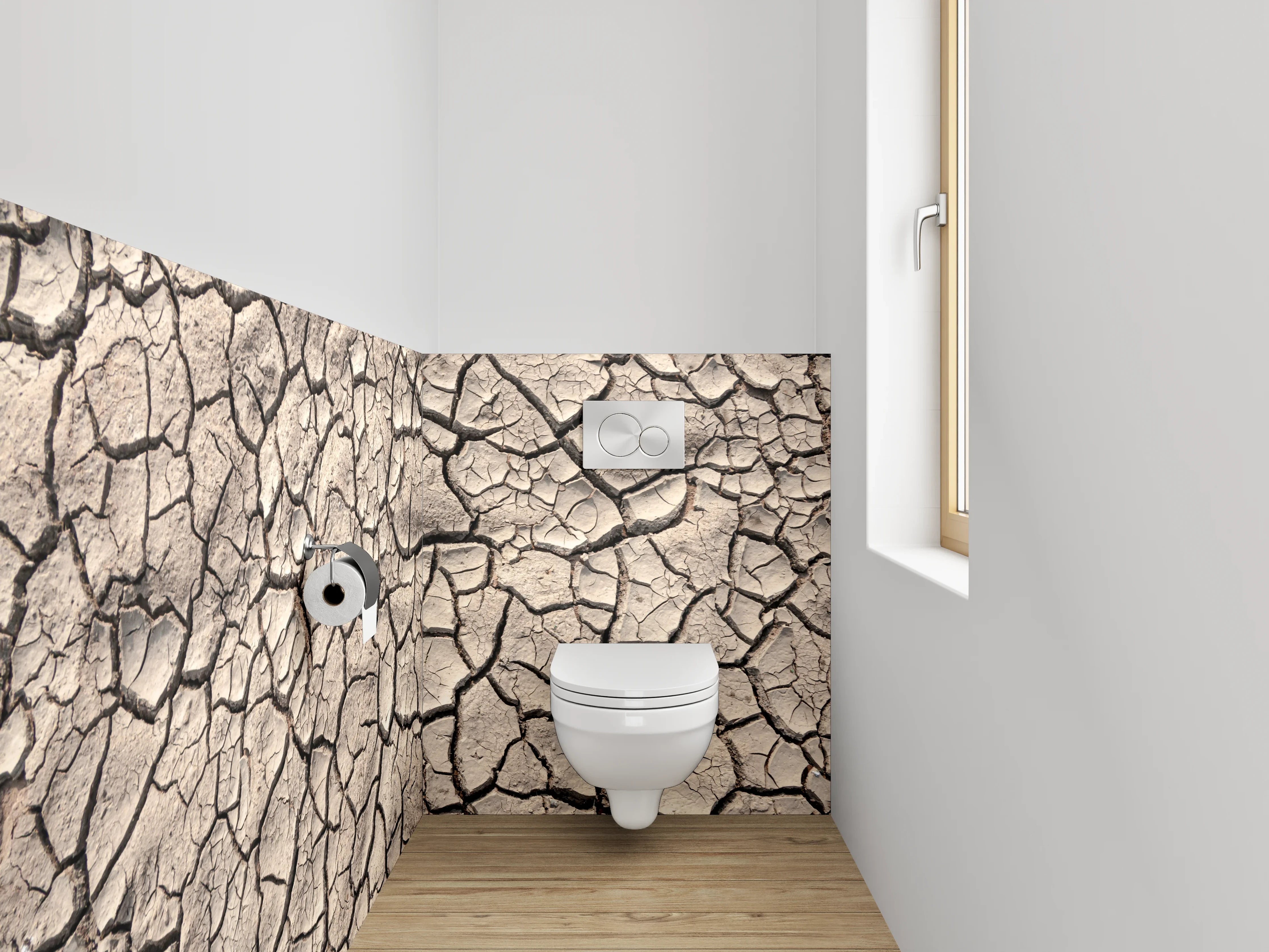 WC-Rückwand - Trockene Erde Struktur Wanddeko