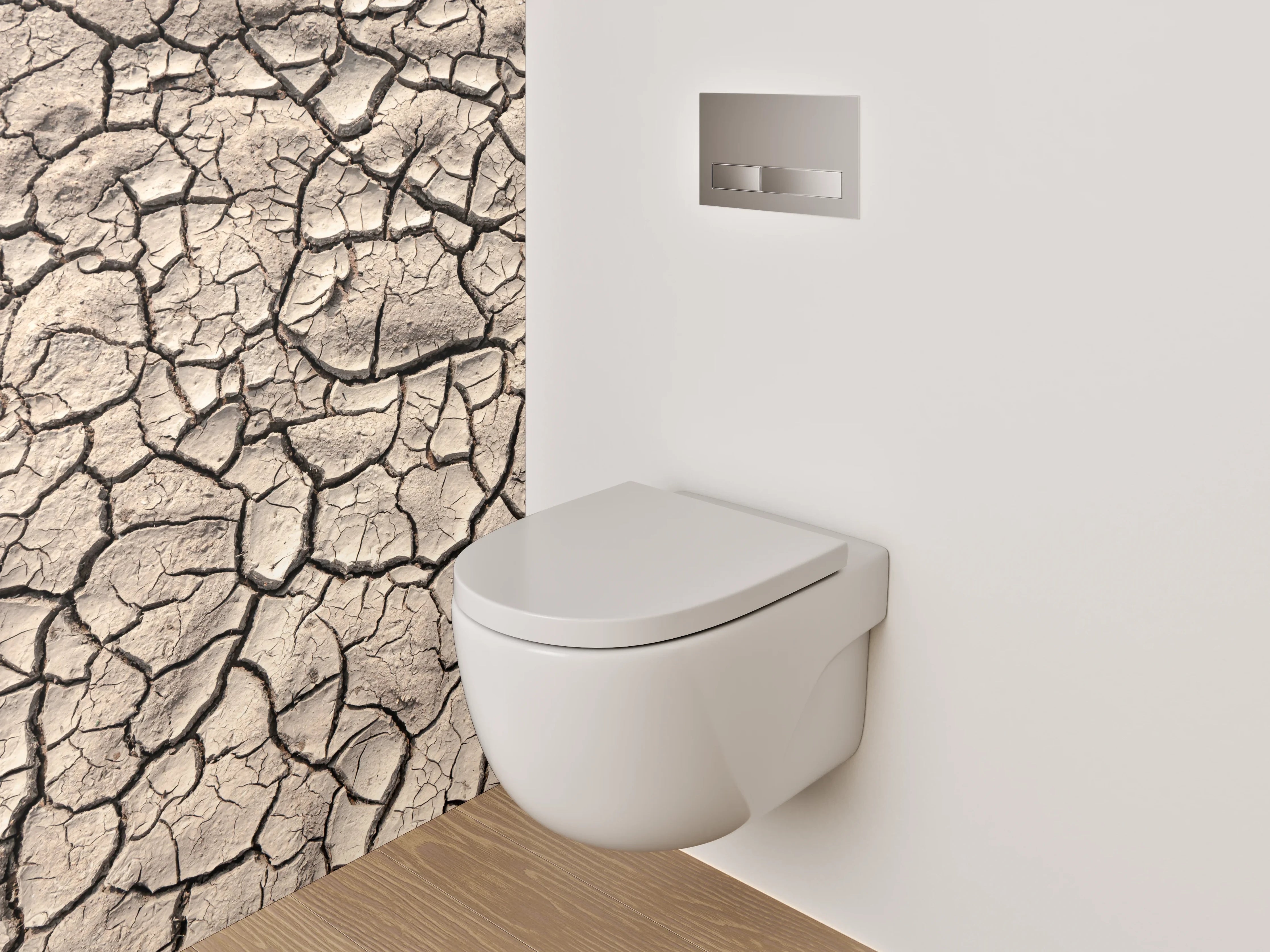 WC-Rückwand - Trockene Erde Struktur Wanddeko