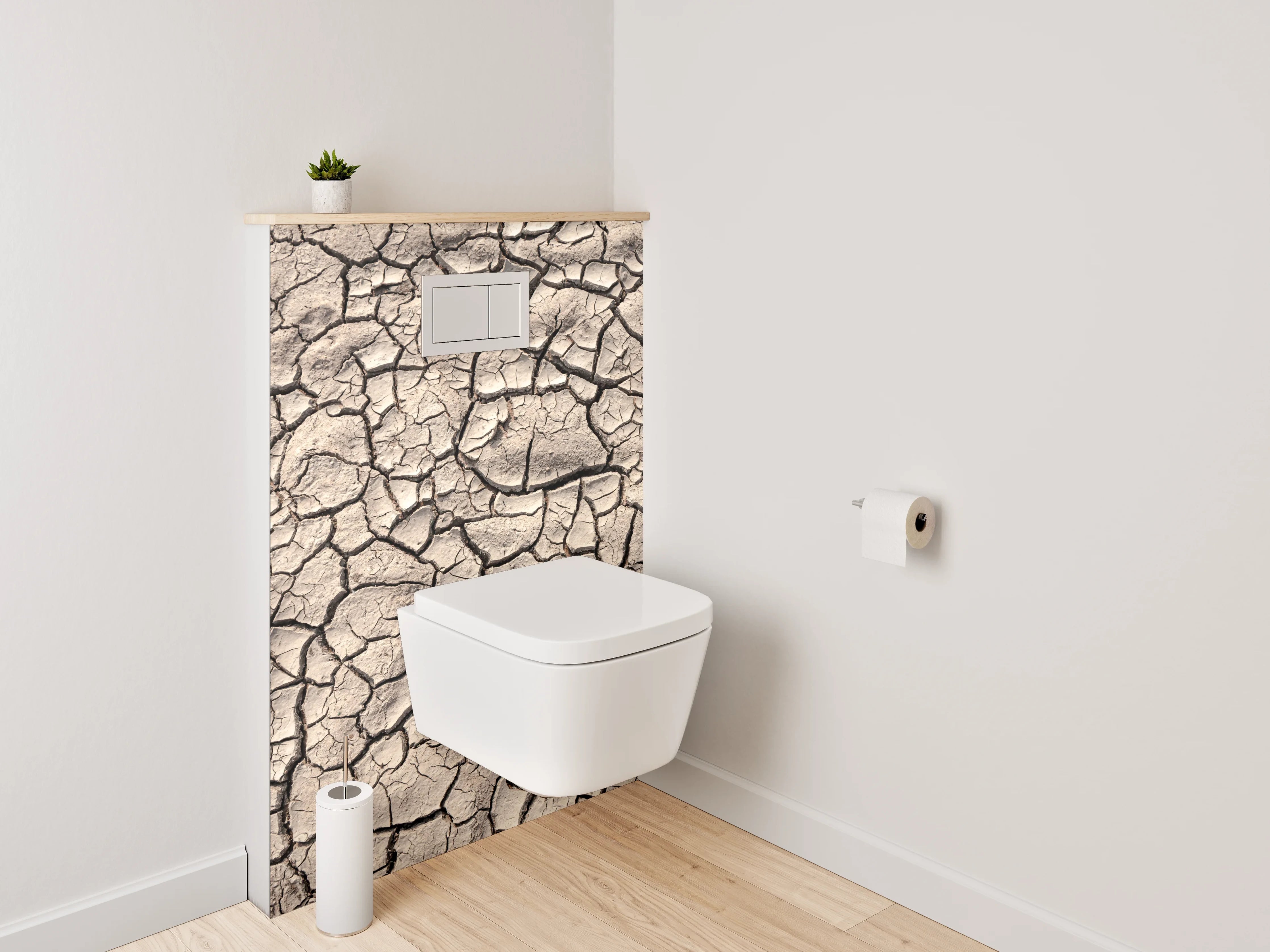 WC-Rückwand - Trockene Erde Struktur Wanddeko