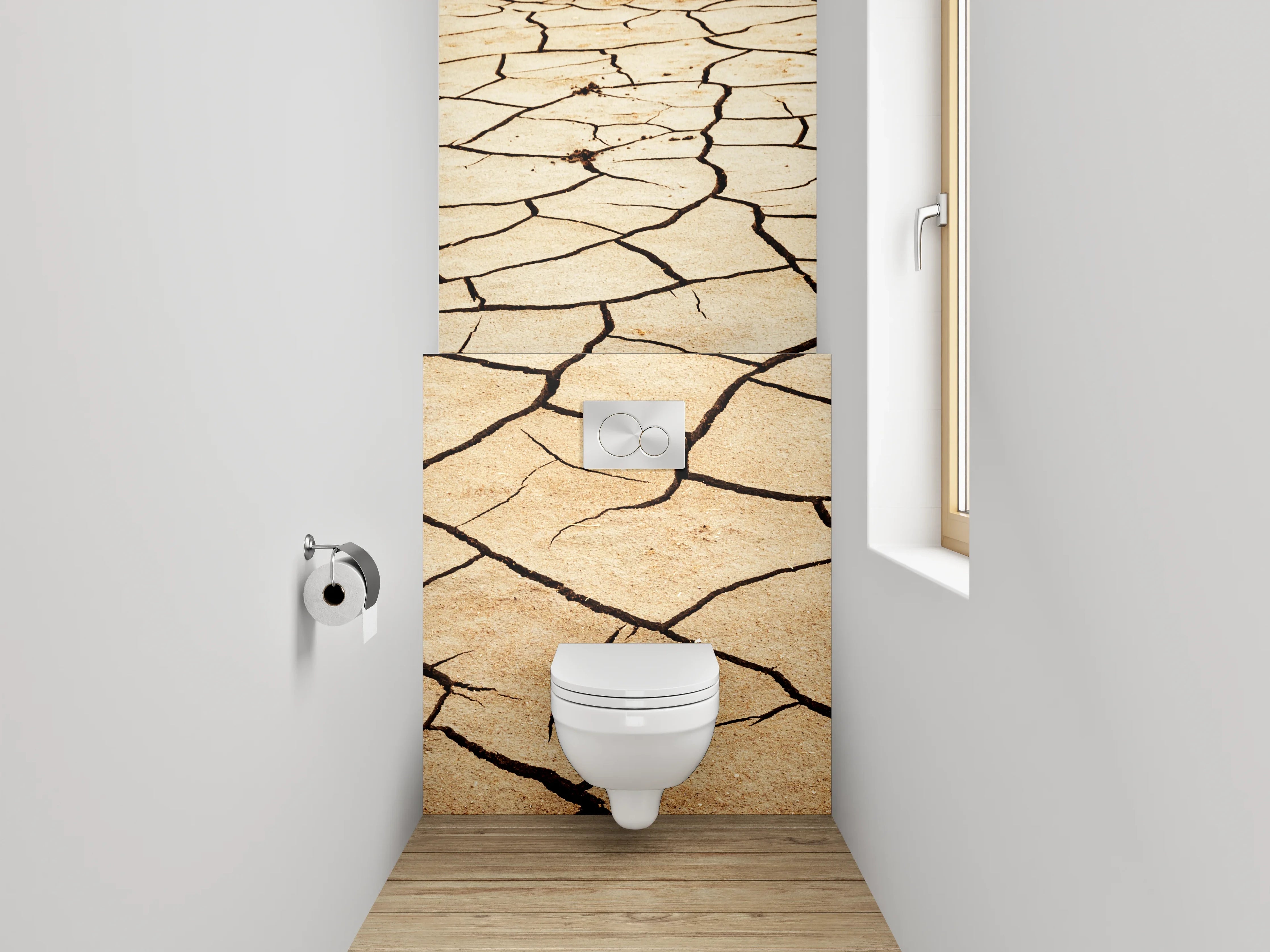 WC-Rückwand - Trockene Erde Wüsten-Optik