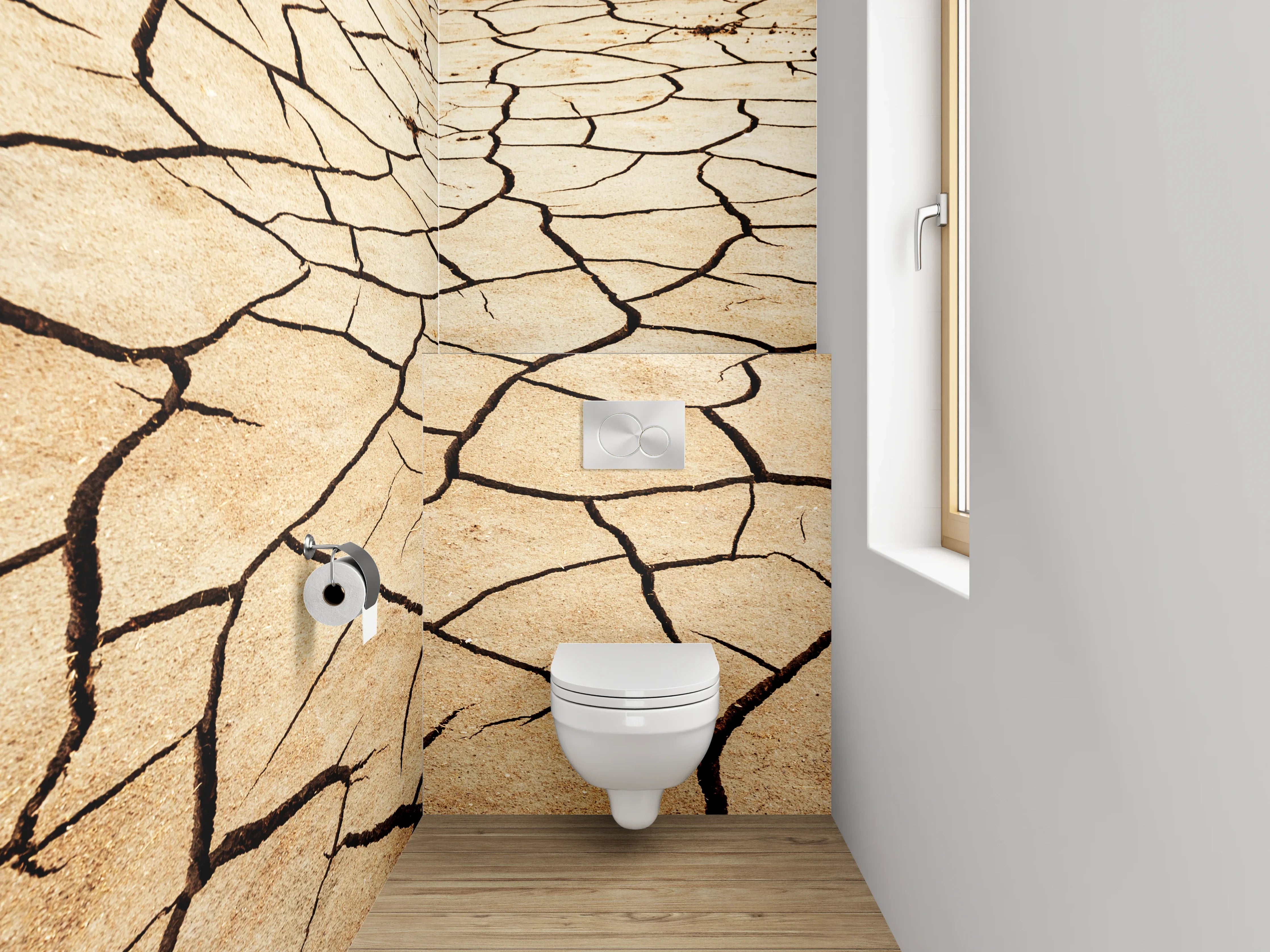 WC-Rückwand - Trockene Erde Wüsten-Optik