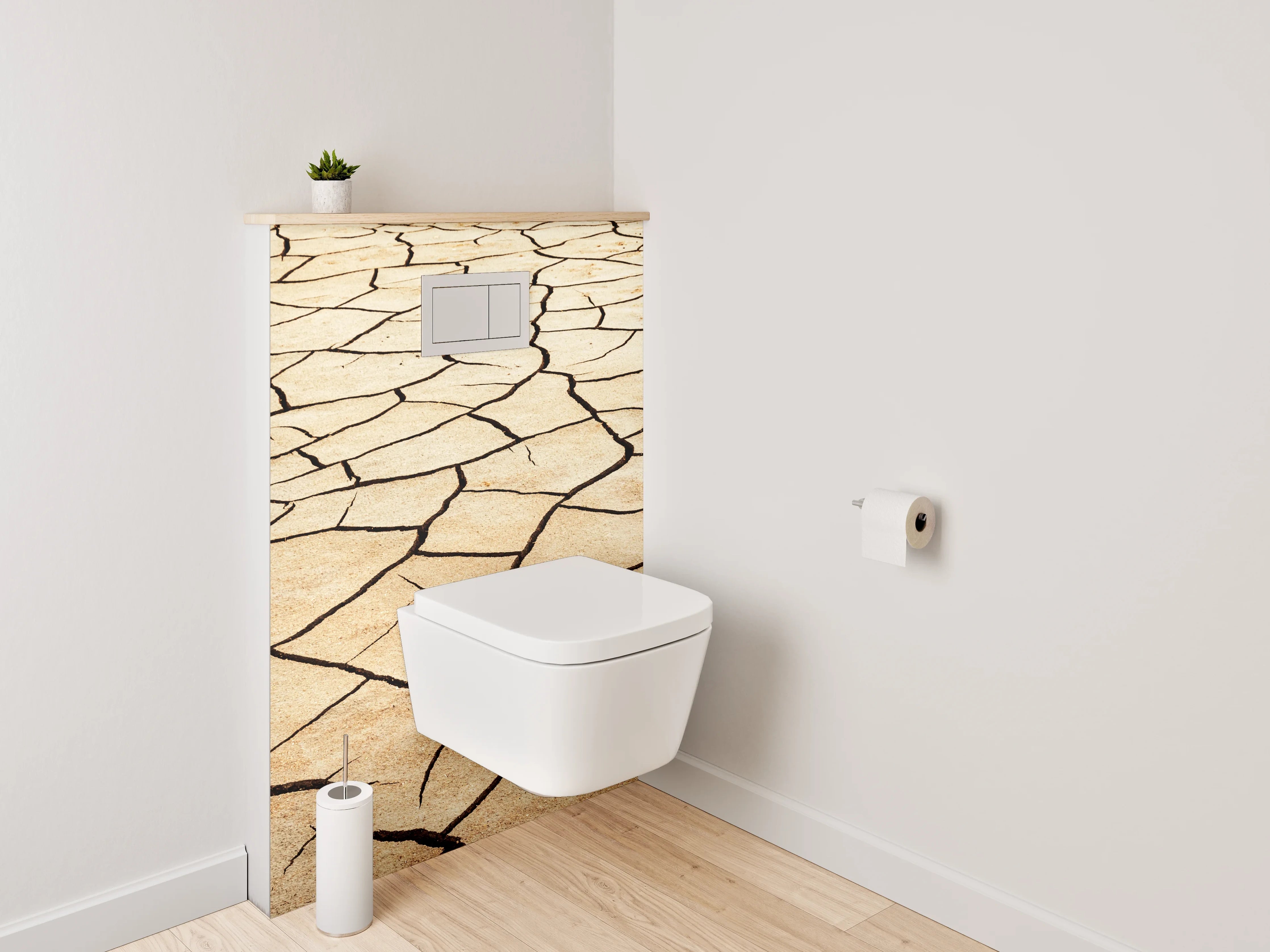 WC-Rückwand - Trockene Erde Wüsten-Optik