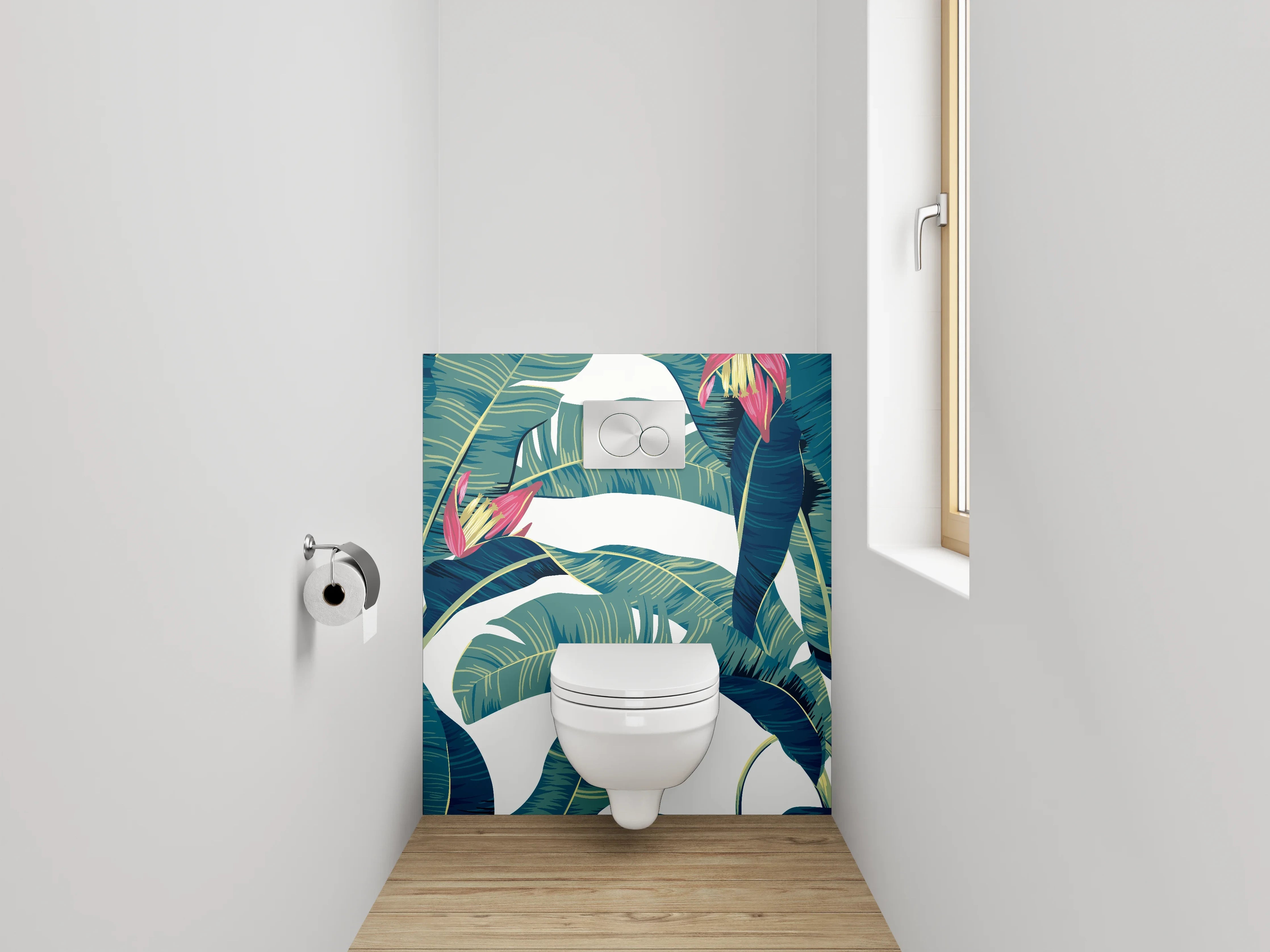 WC-Rückwand - Tropische Bananenblätter Illustration
