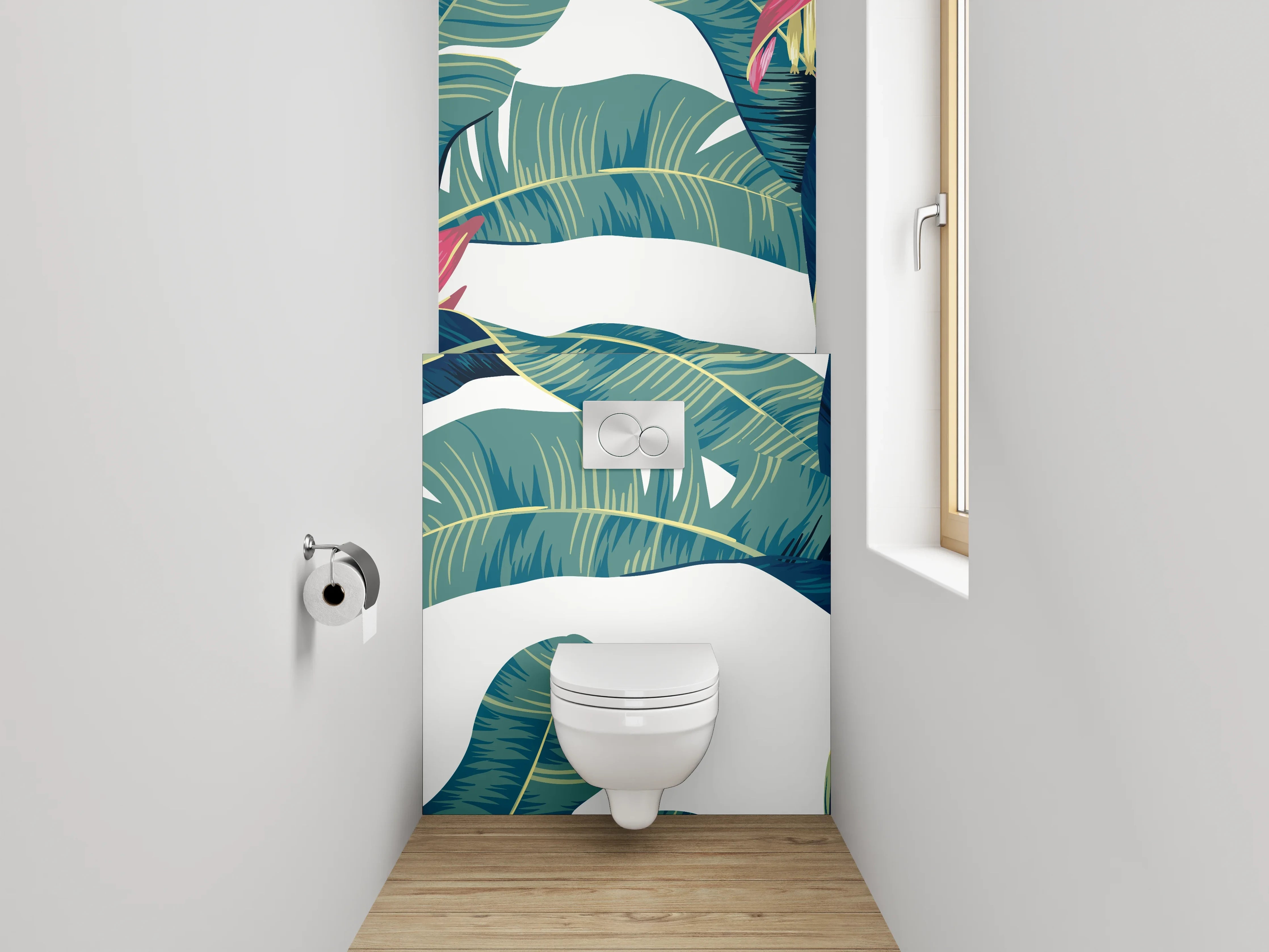 WC-Rückwand - Tropische Bananenblätter Illustration