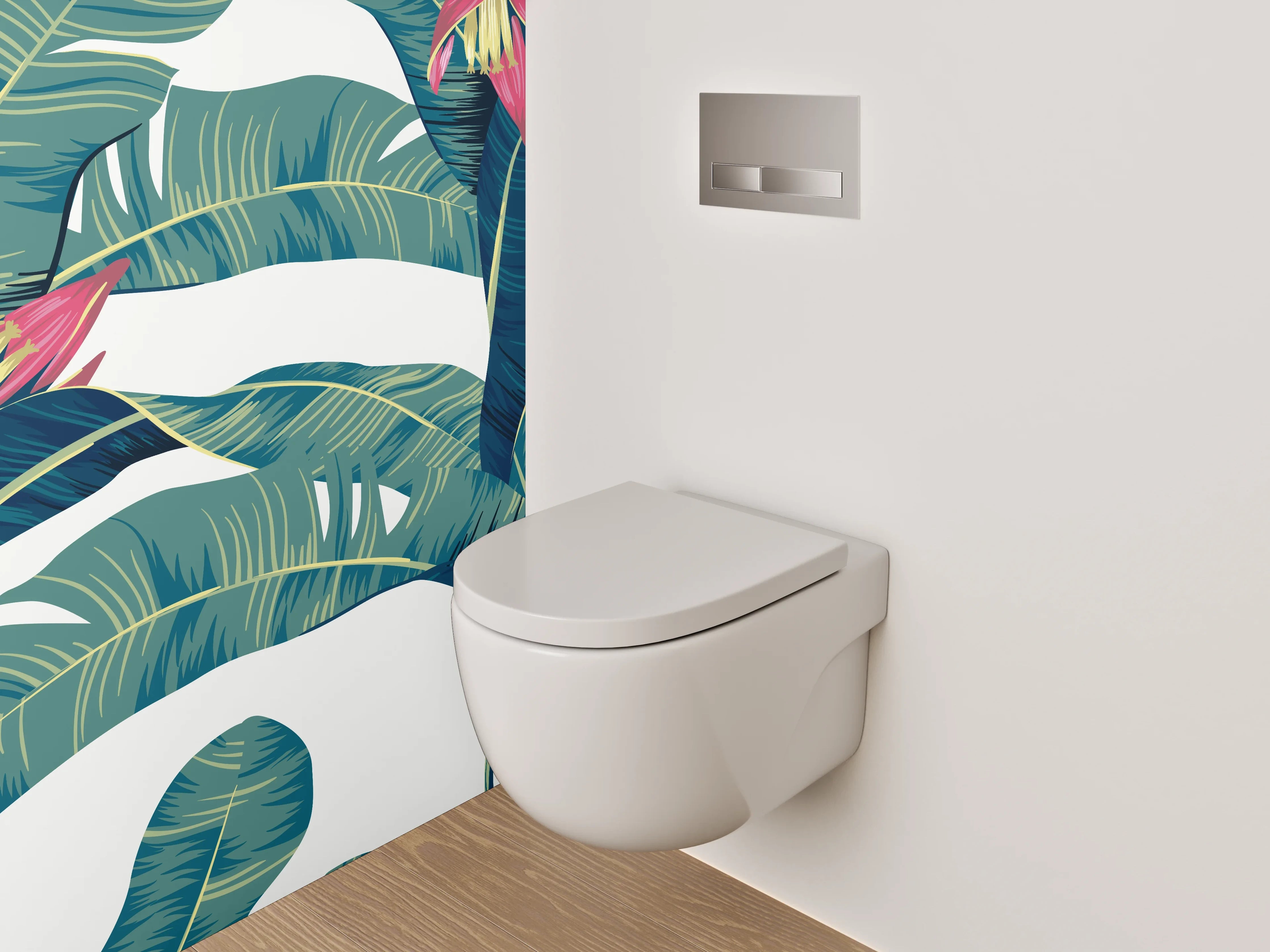 WC-Rückwand - Tropische Bananenblätter Illustration