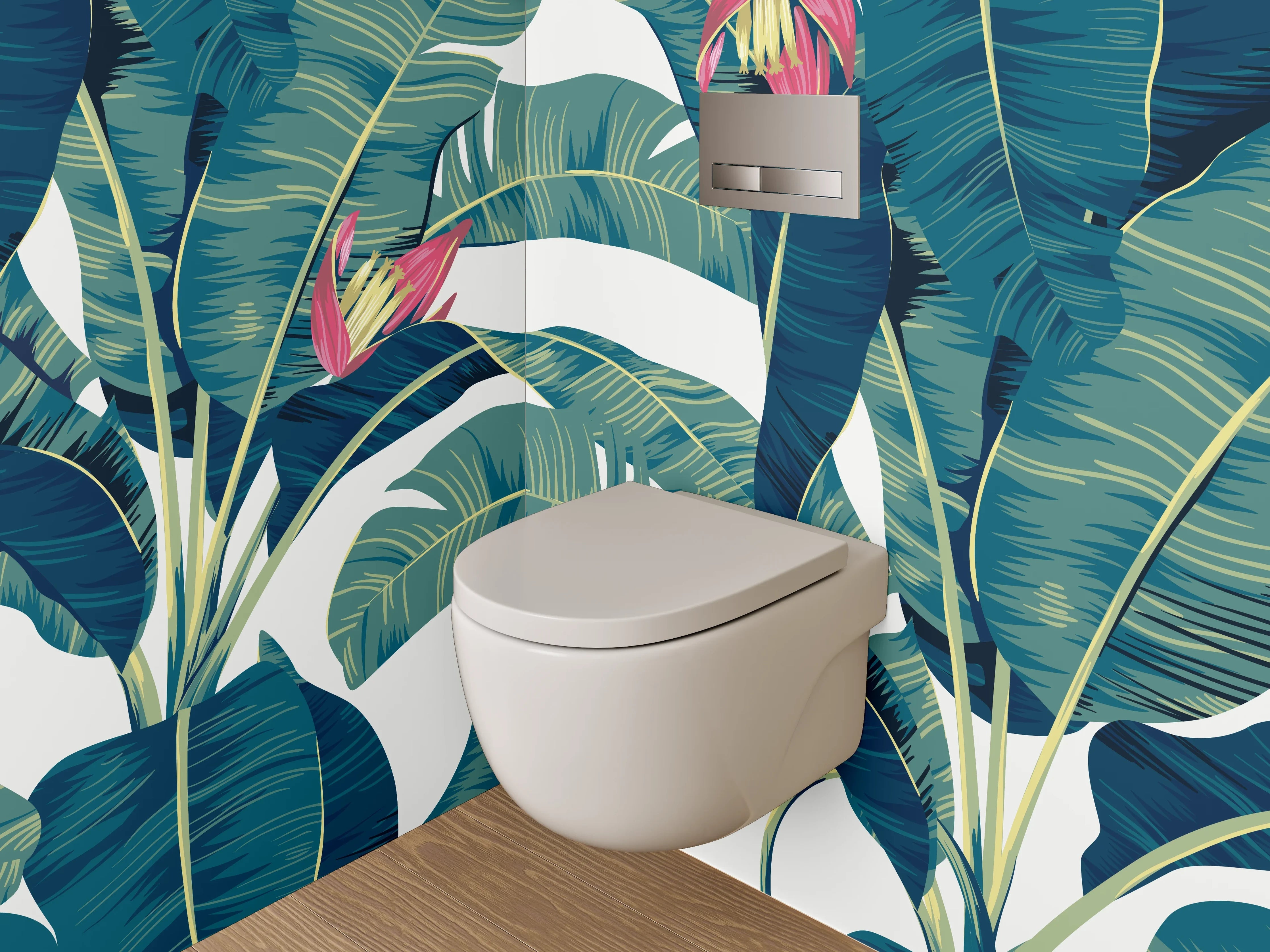 WC-Rückwand - Tropische Bananenblätter Illustration