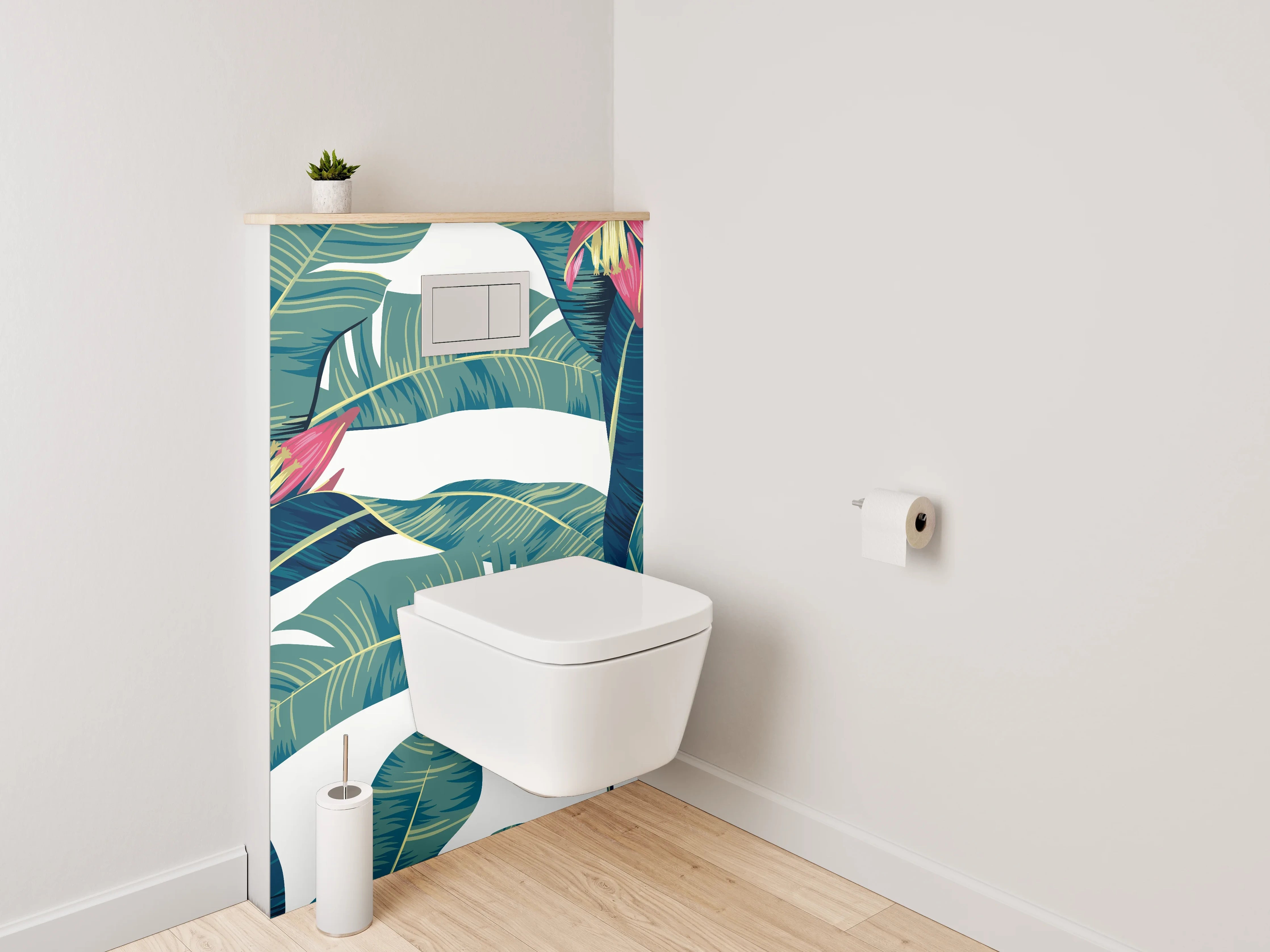 WC-Rückwand - Tropische Bananenblätter Illustration