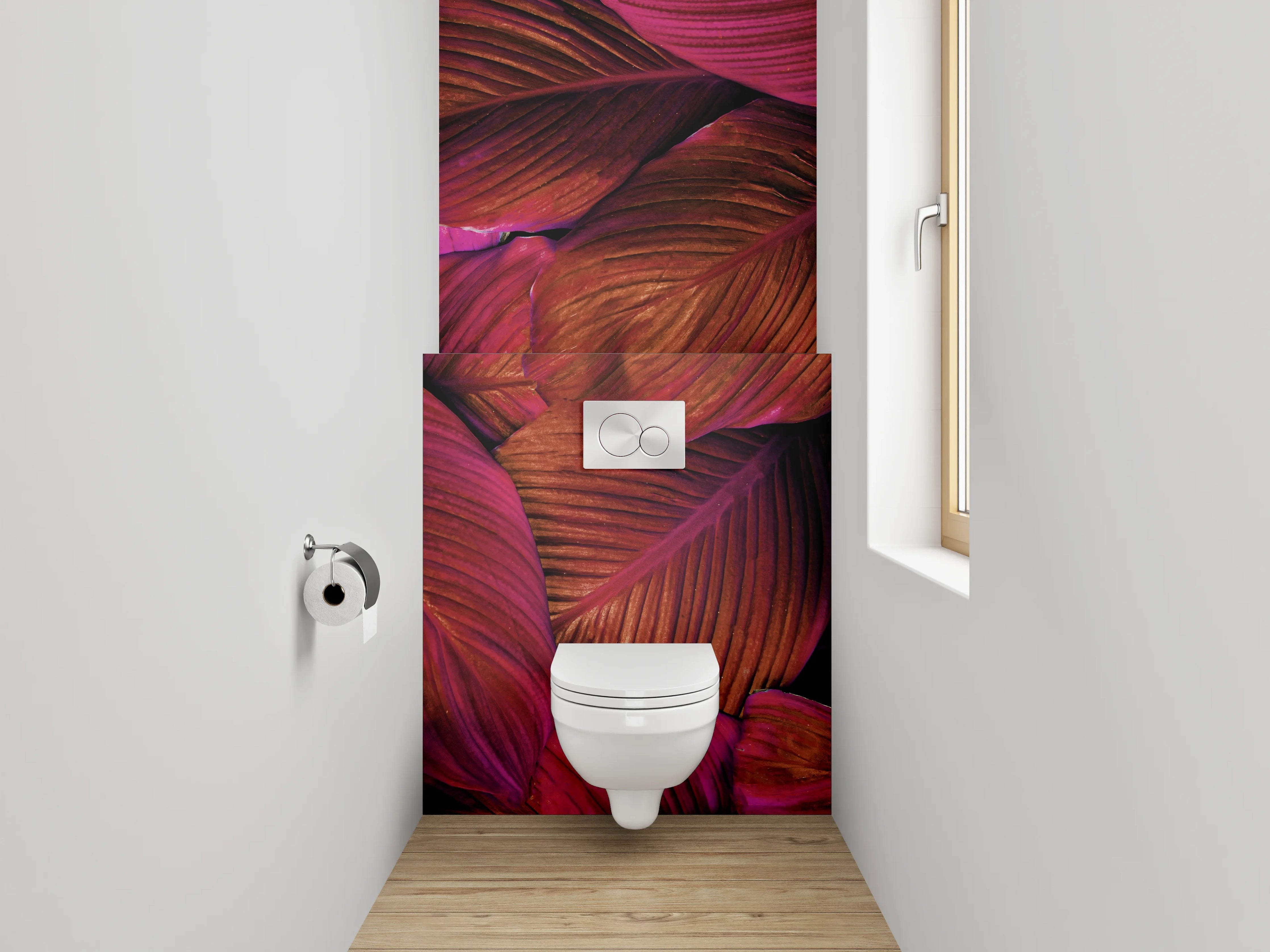 WC-Rückwand - Tropische Blätter Struktur Lila