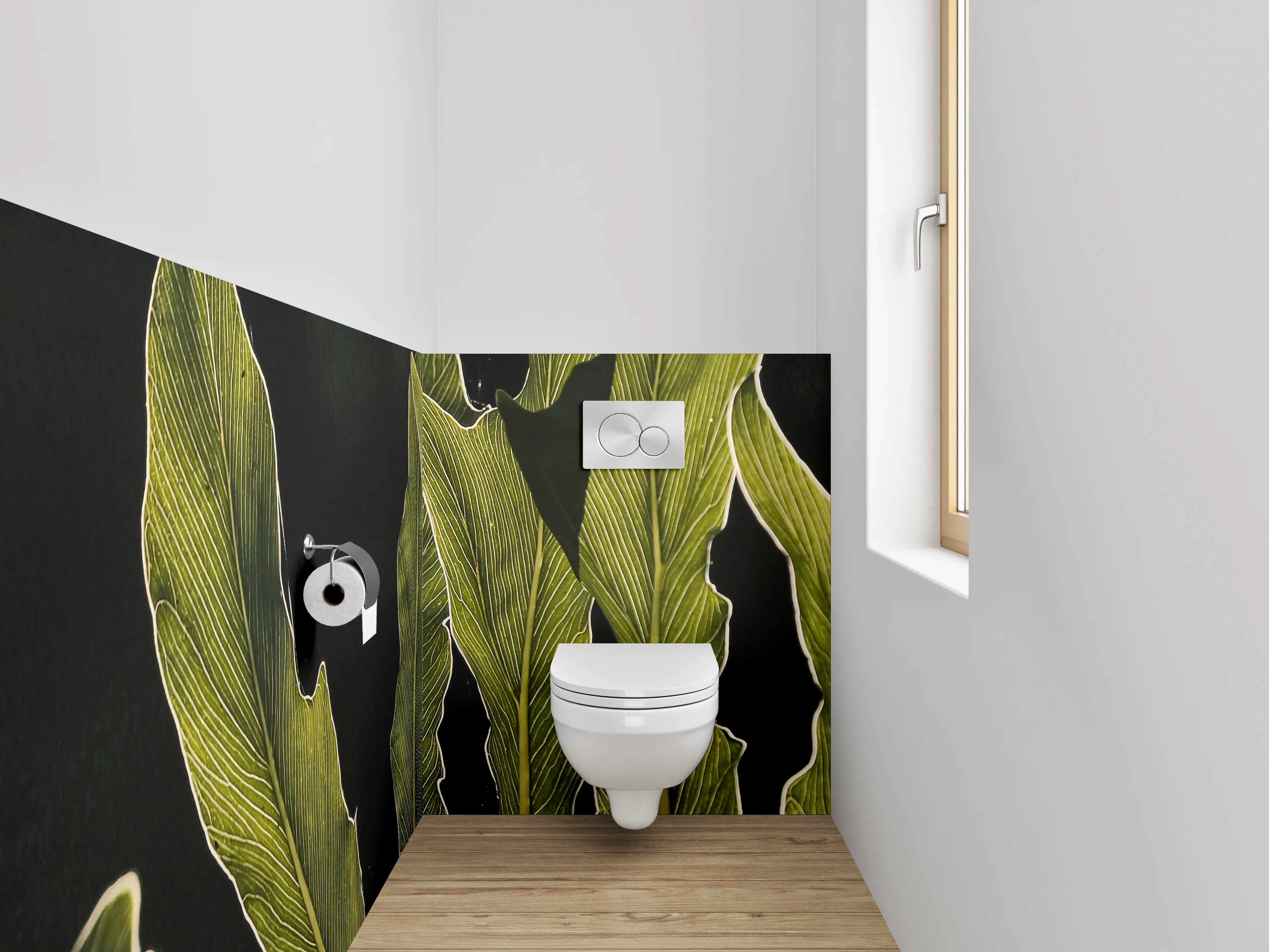 WC-Rückwand - Tropische Blattstruktur Naturmotiv