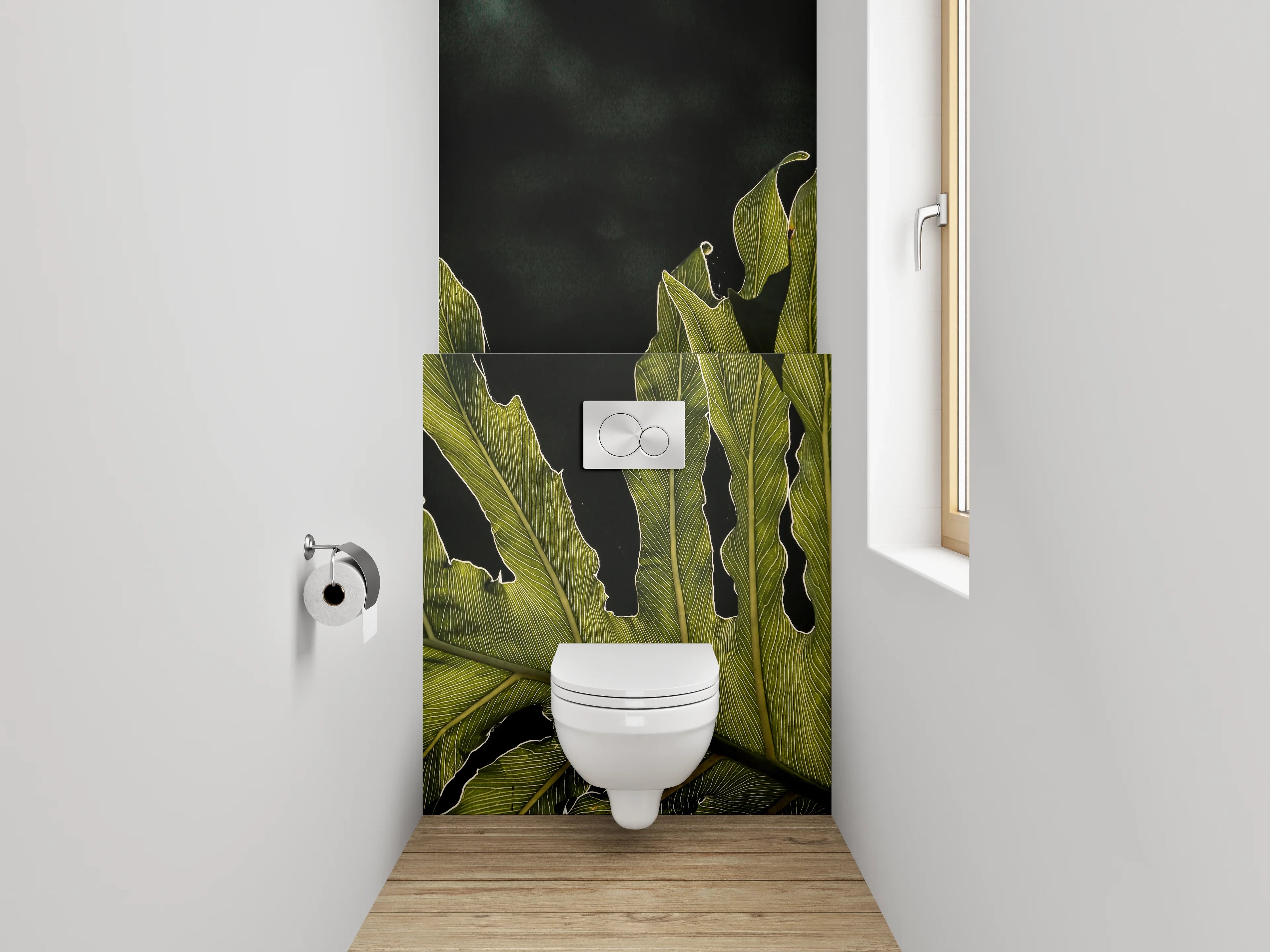 WC-Rückwand - Tropische Blattstruktur Naturmotiv