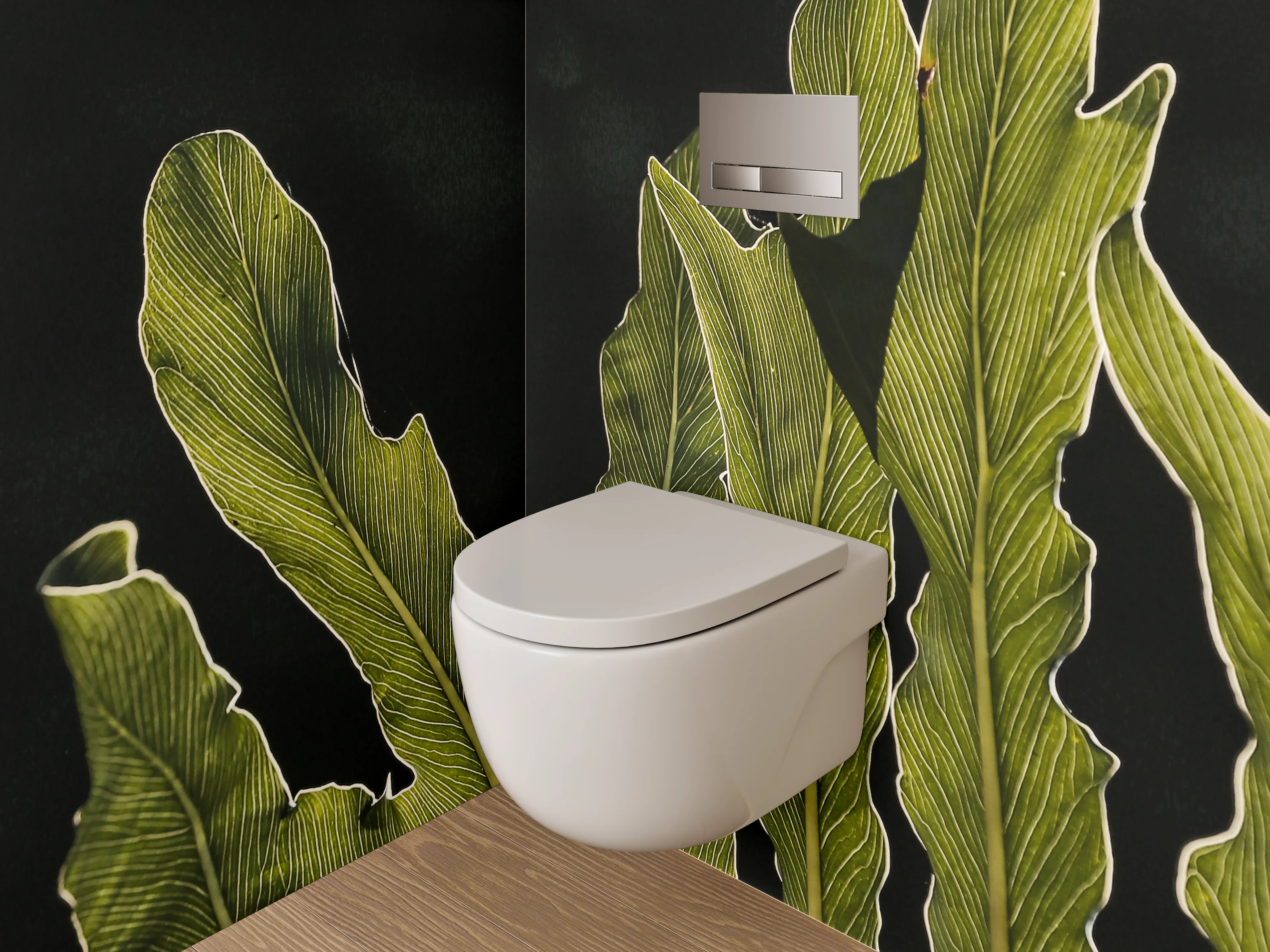 WC-Rückwand - Tropische Blattstruktur Naturmotiv