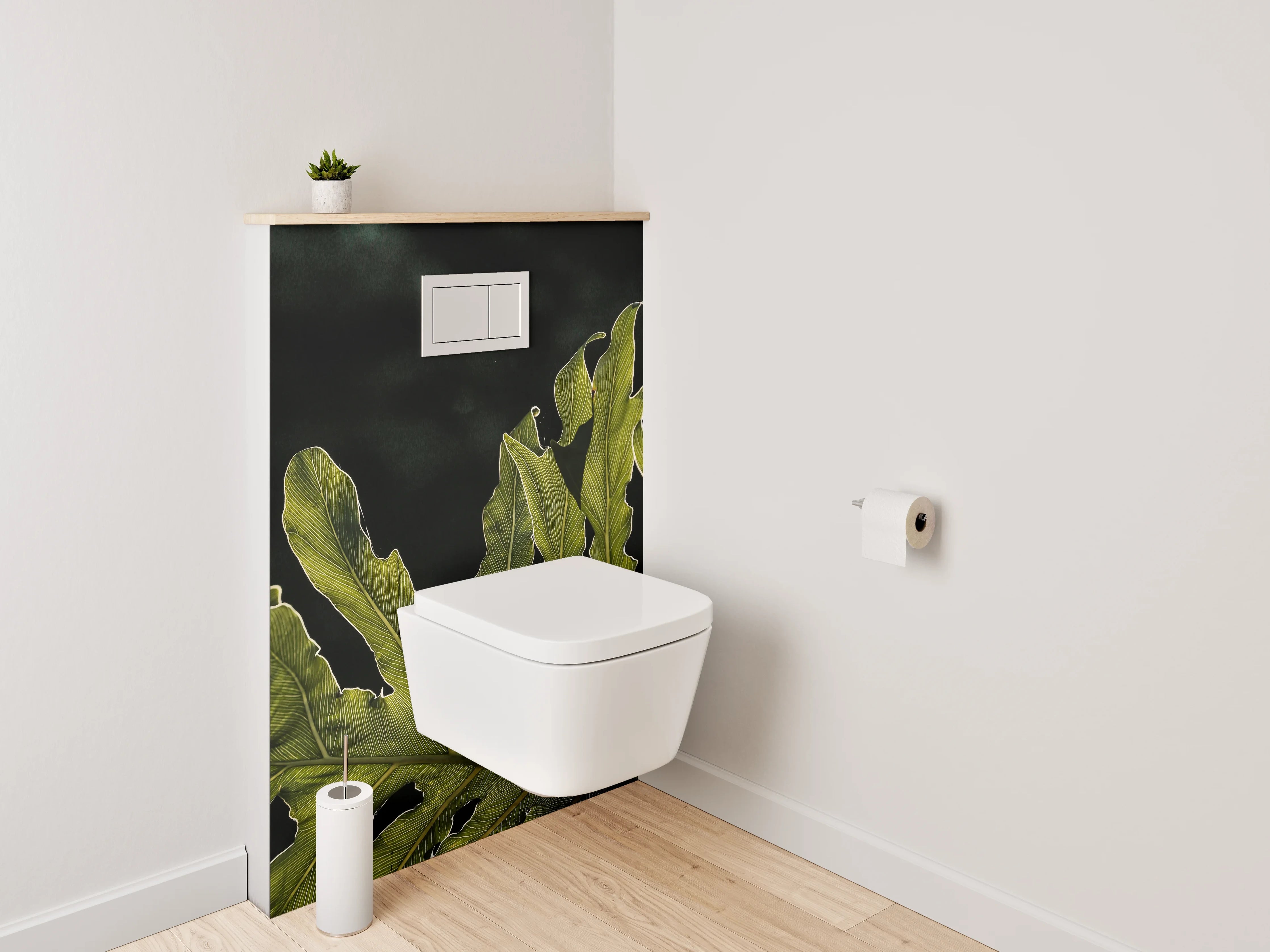 WC-Rückwand - Tropische Blattstruktur Naturmotiv