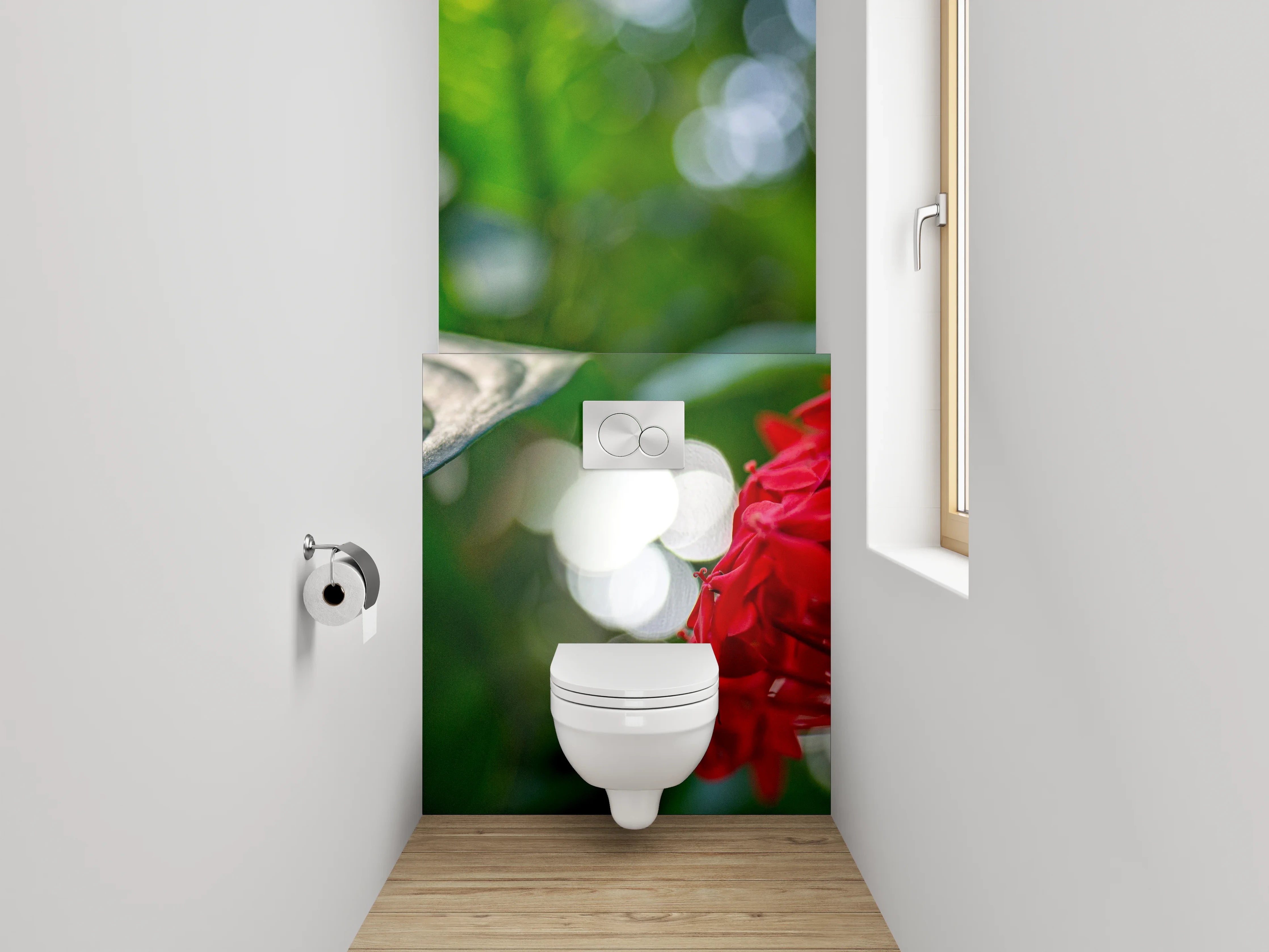 WC-Rückwand - Tropische Blütenpracht im Dschungel-Look