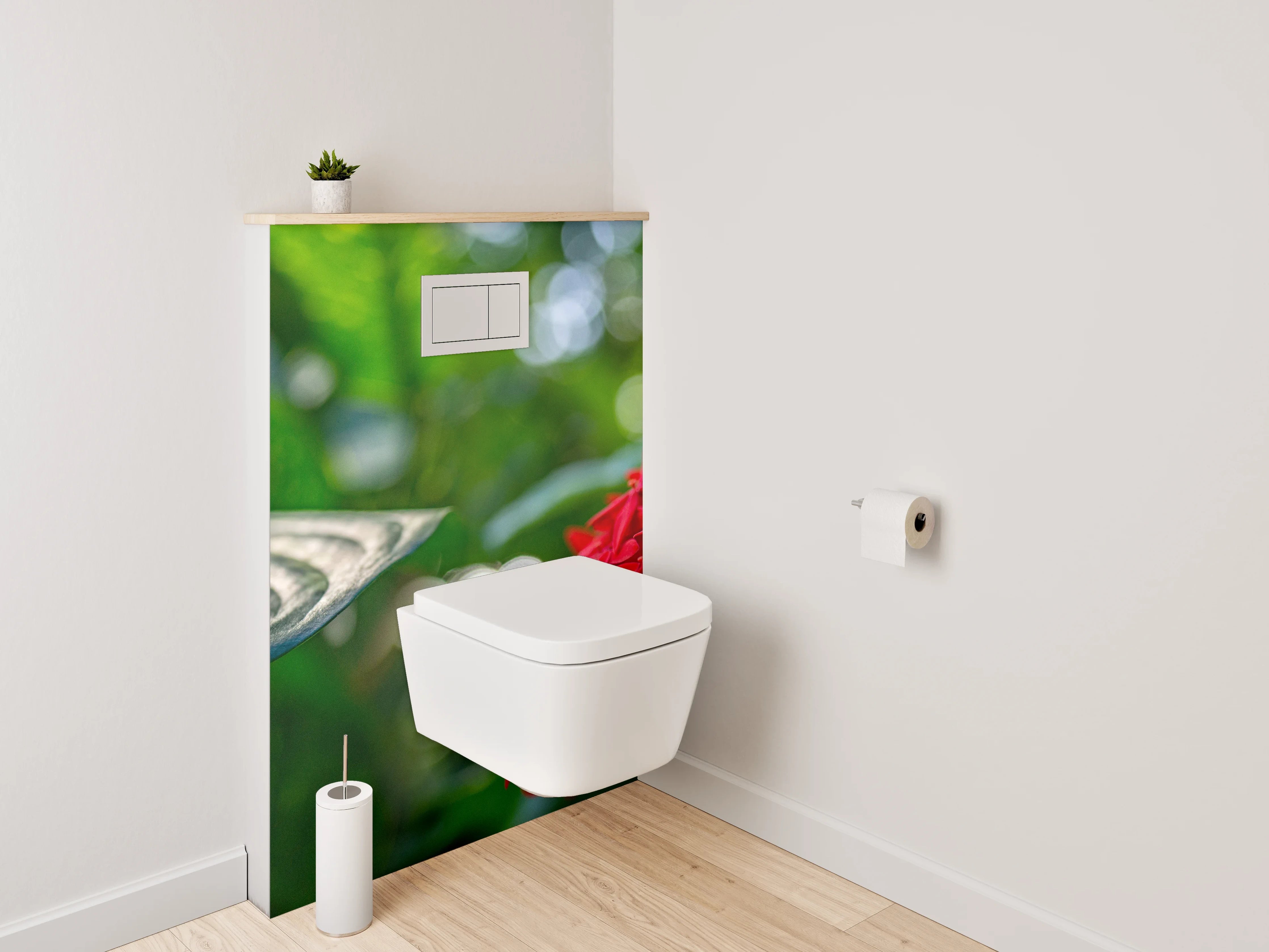 WC-Rückwand - Tropische Blütenpracht im Dschungel-Look