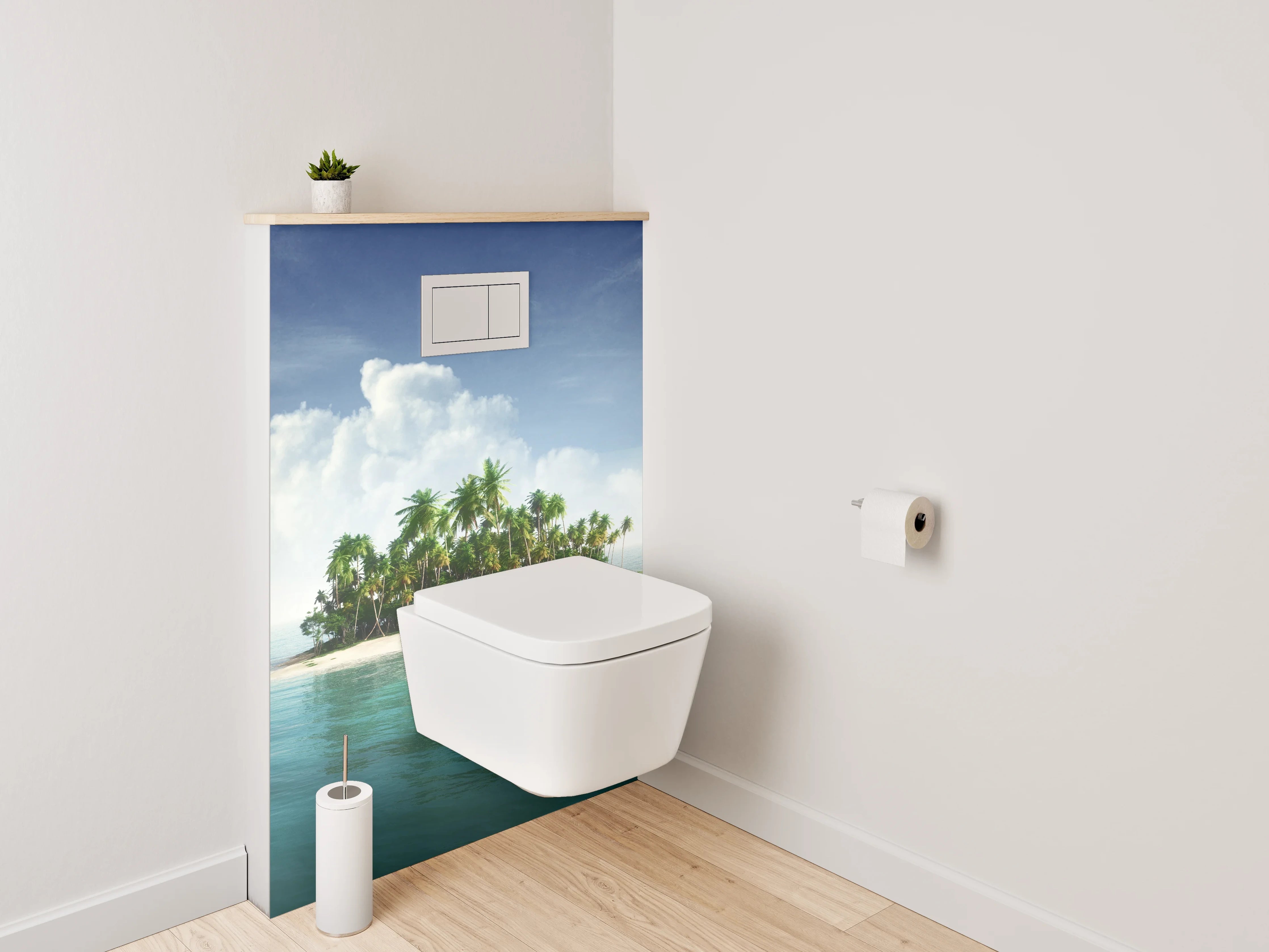 WC-Rückwand - Tropische Insel im Ozean Panorama