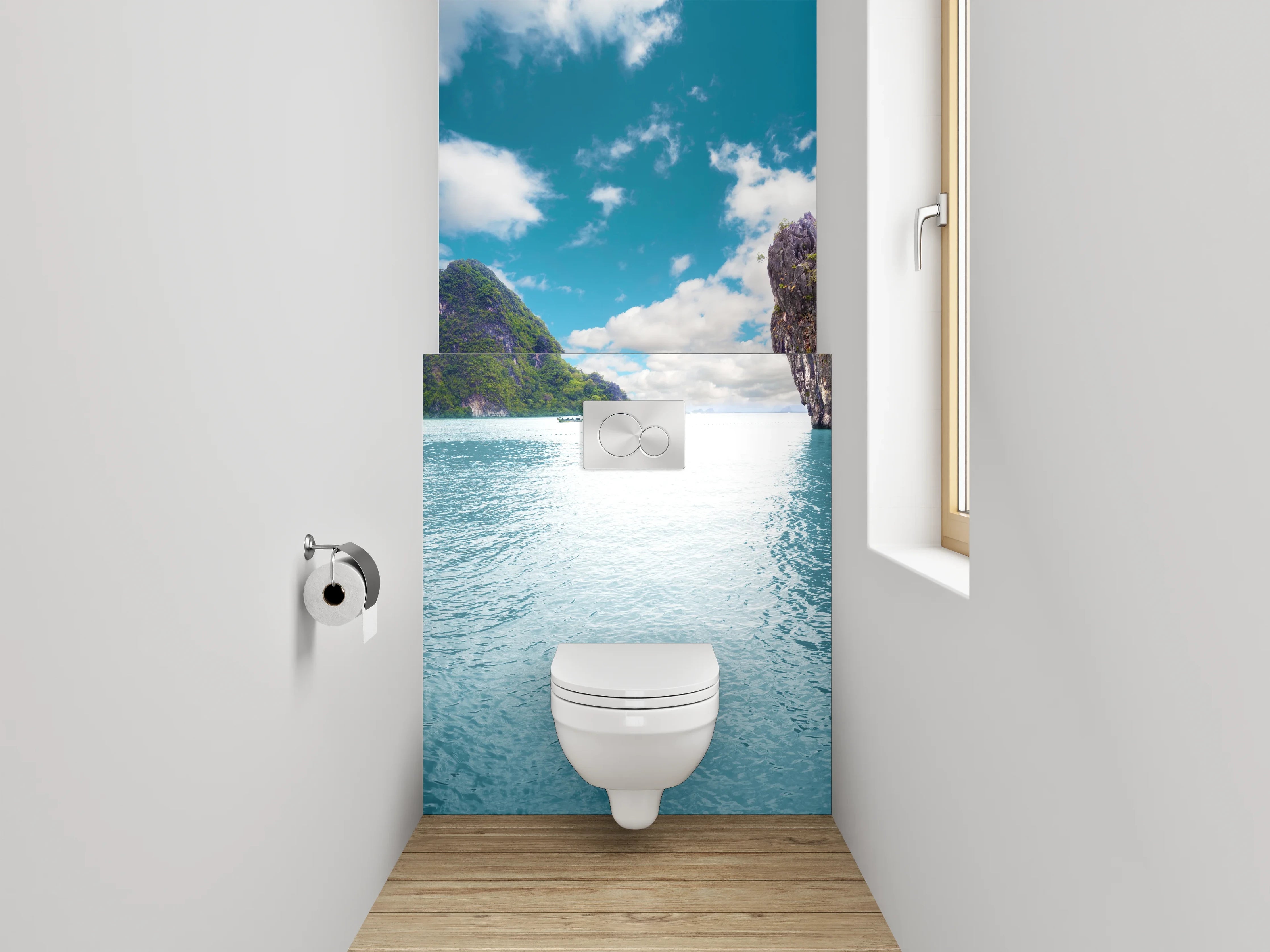 WC-Rückwand - Tropische Inselkulisse Panorama