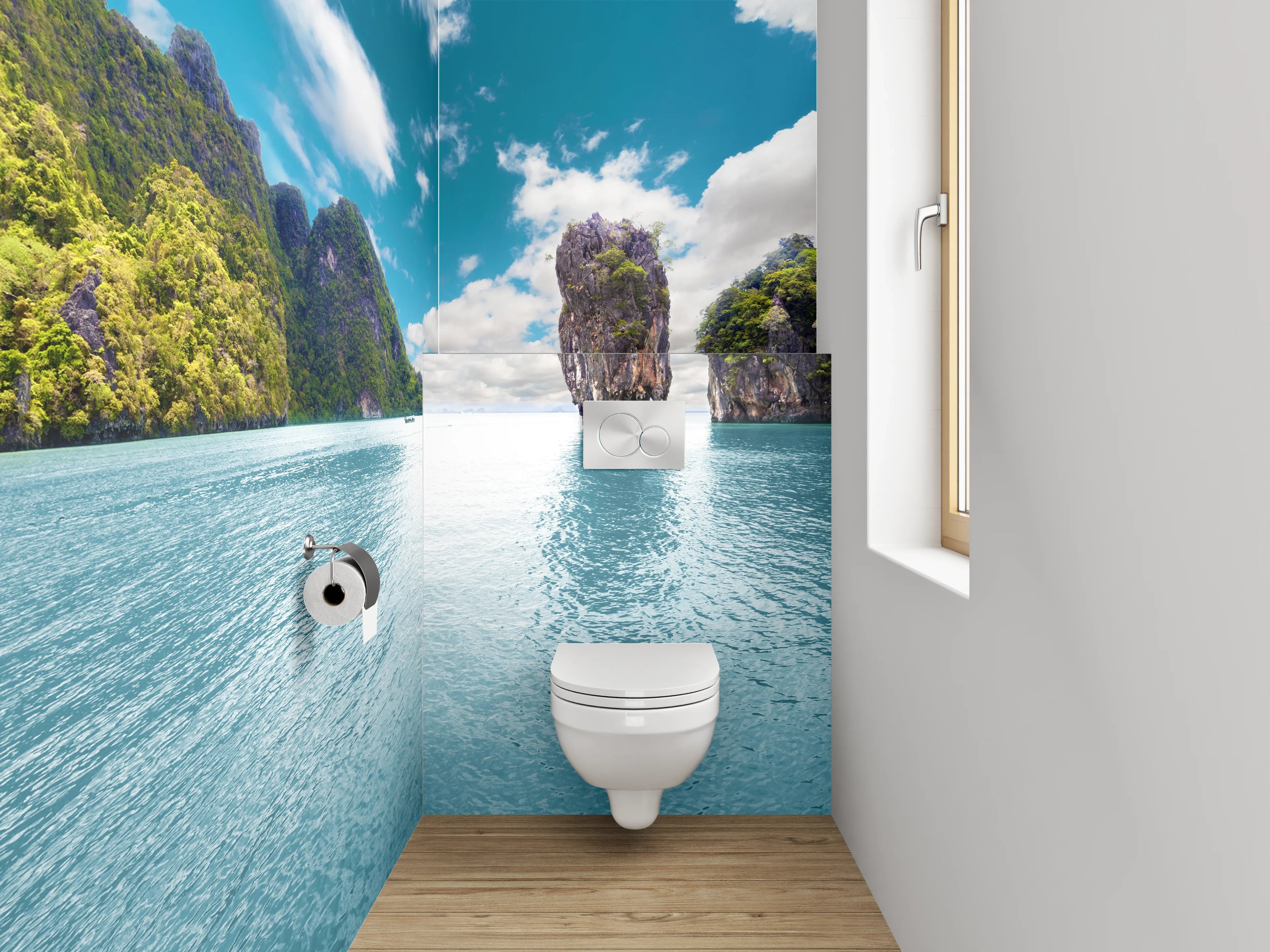WC-Rückwand - Tropische Inselkulisse Panorama