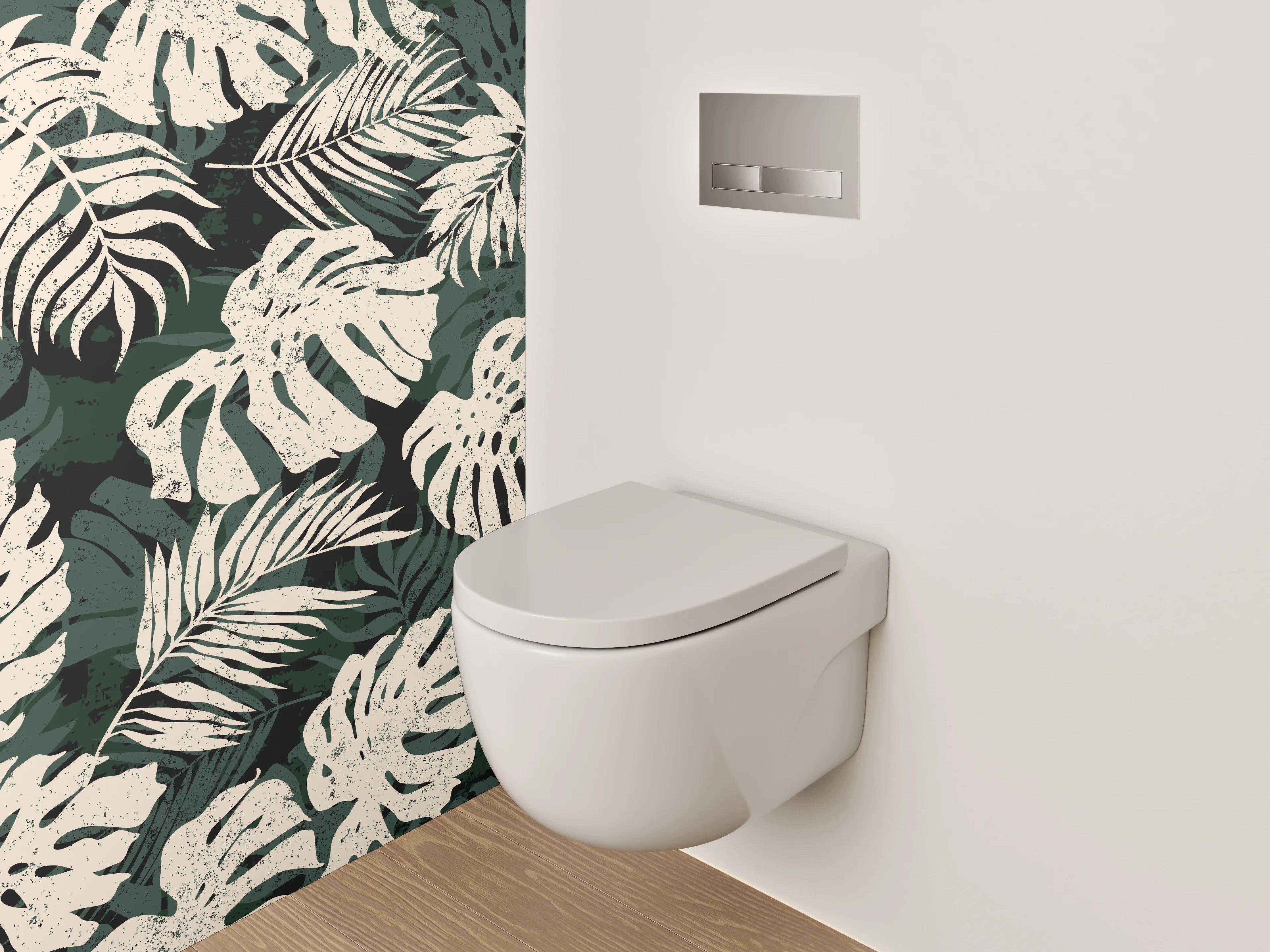 WC-Rückwand - Tropische Monstera Blätter Muster