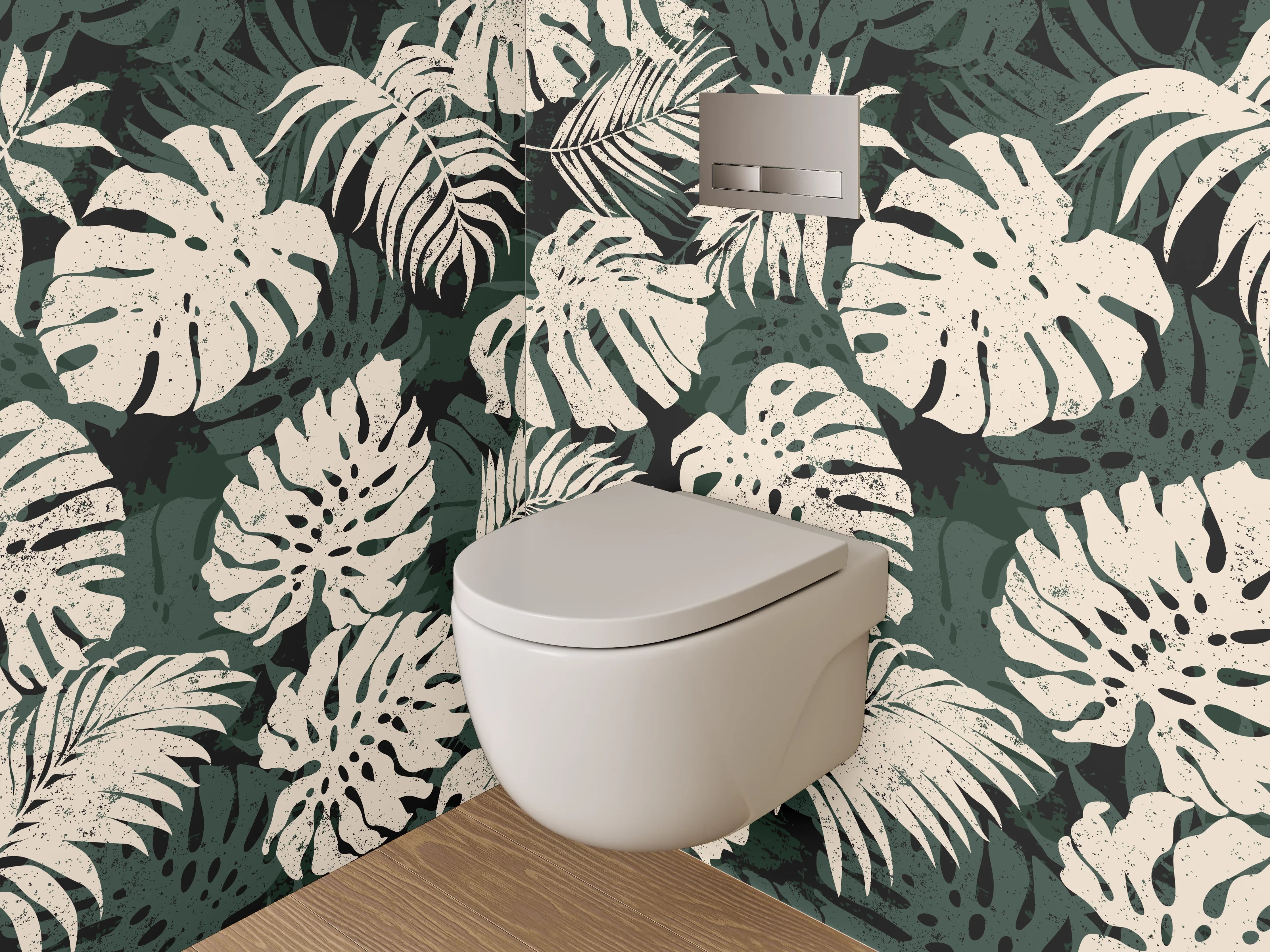 WC-Rückwand - Tropische Monstera Blätter Muster