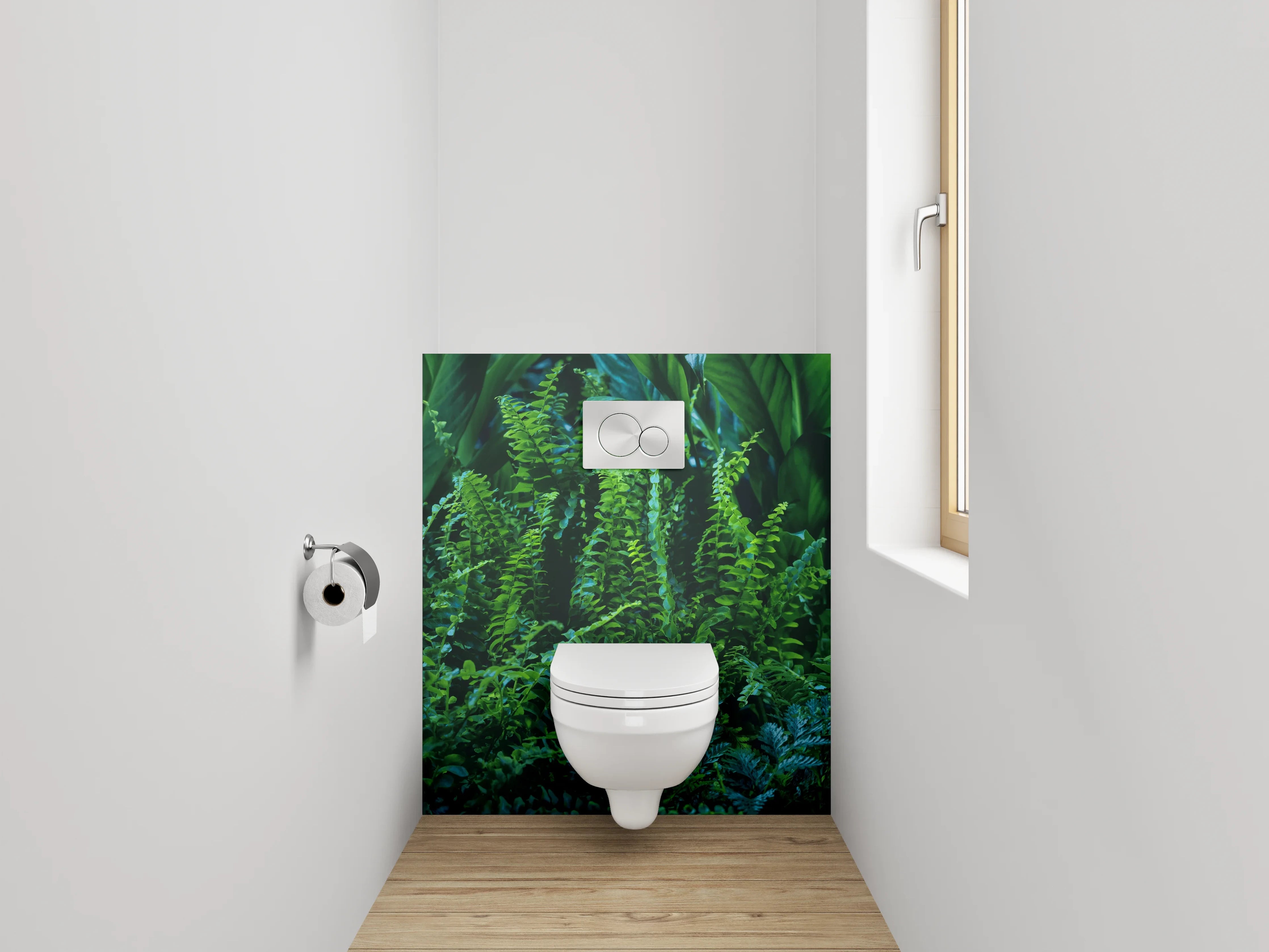 WC-Rückwand - Tropische grüne Pflanzen im Dschungel