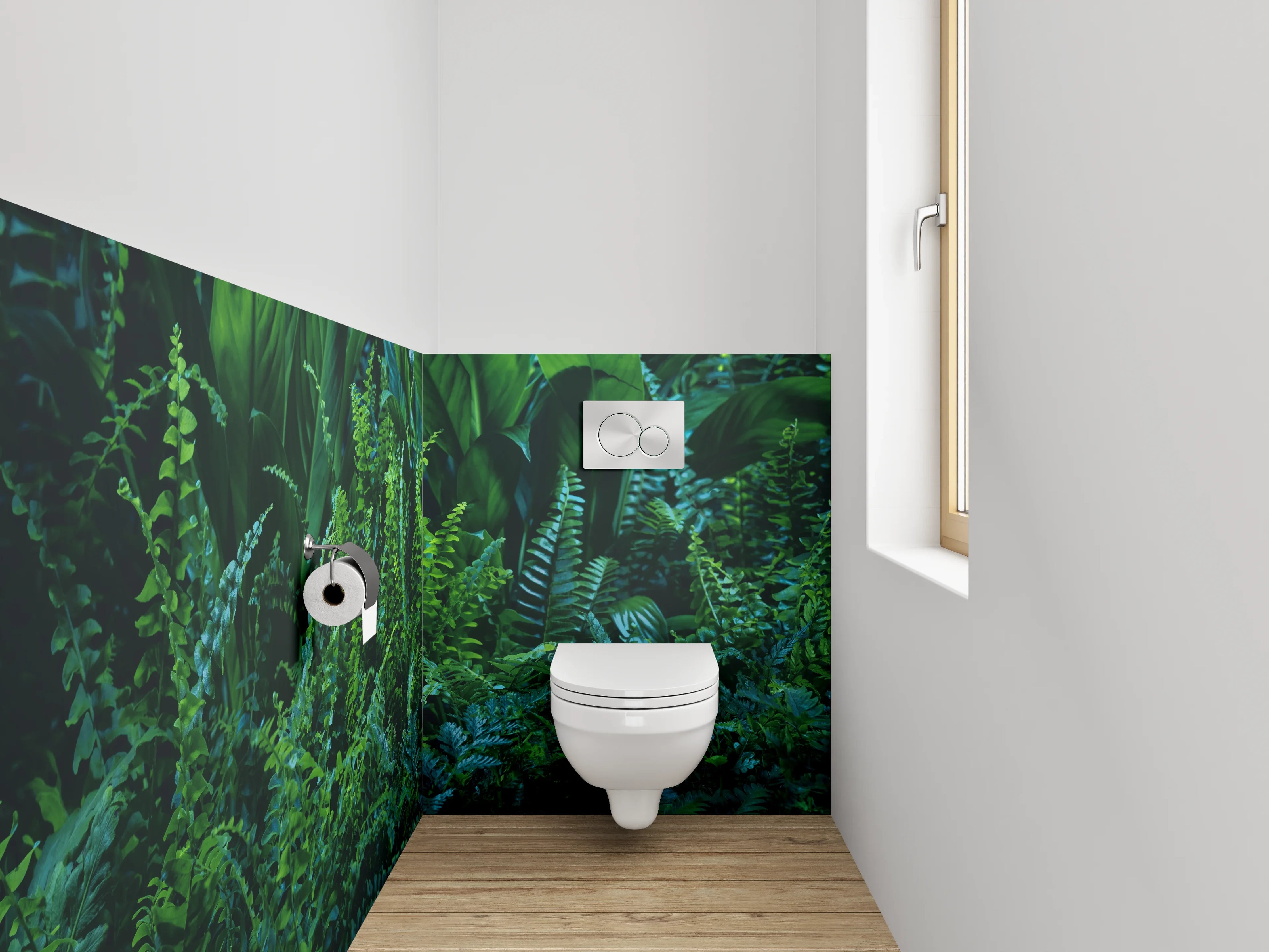 WC-Rückwand - Tropische grüne Pflanzen im Dschungel