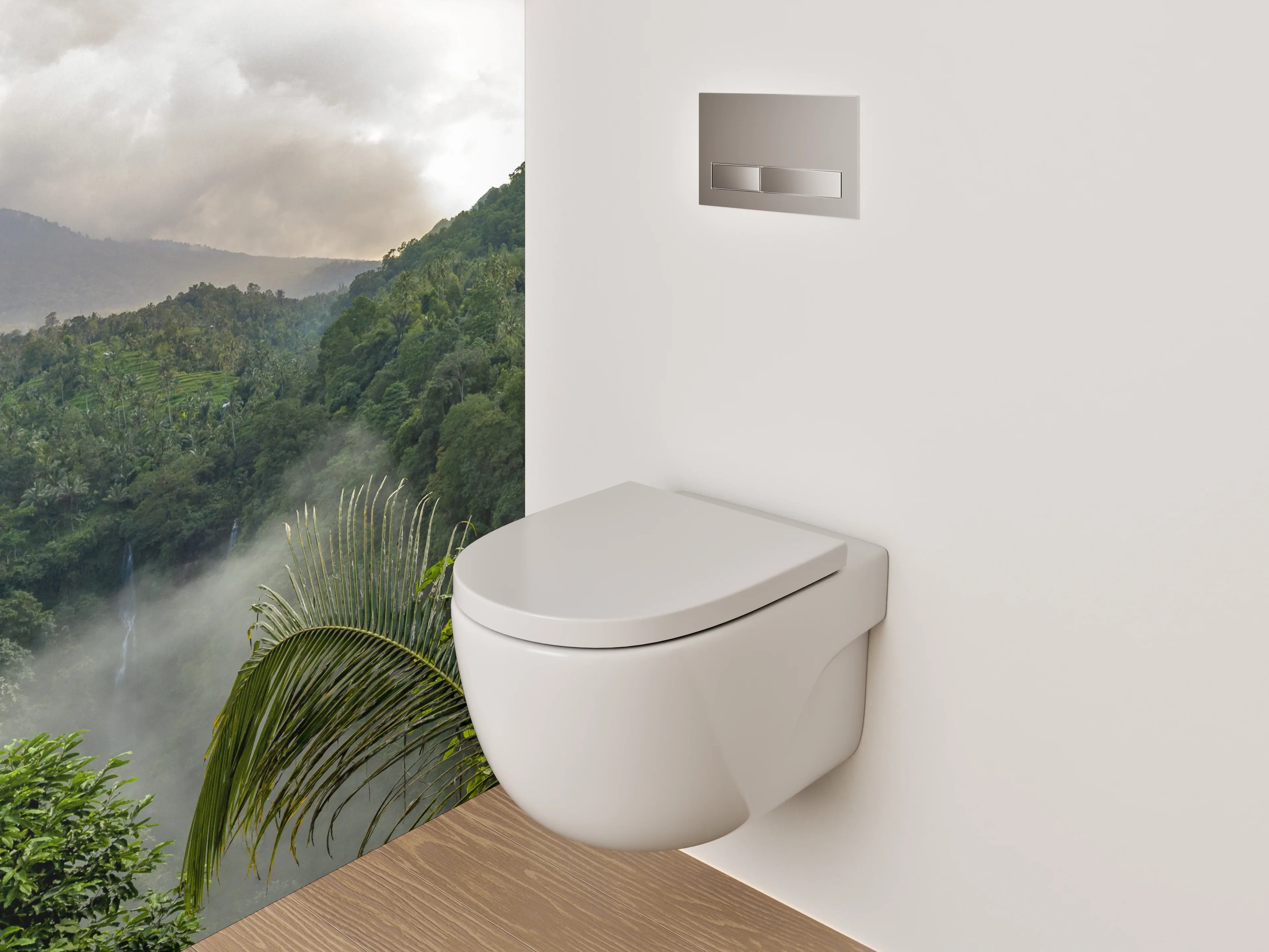 WC-Rückwand - Tropischer Dschungel mit Wasserfall
