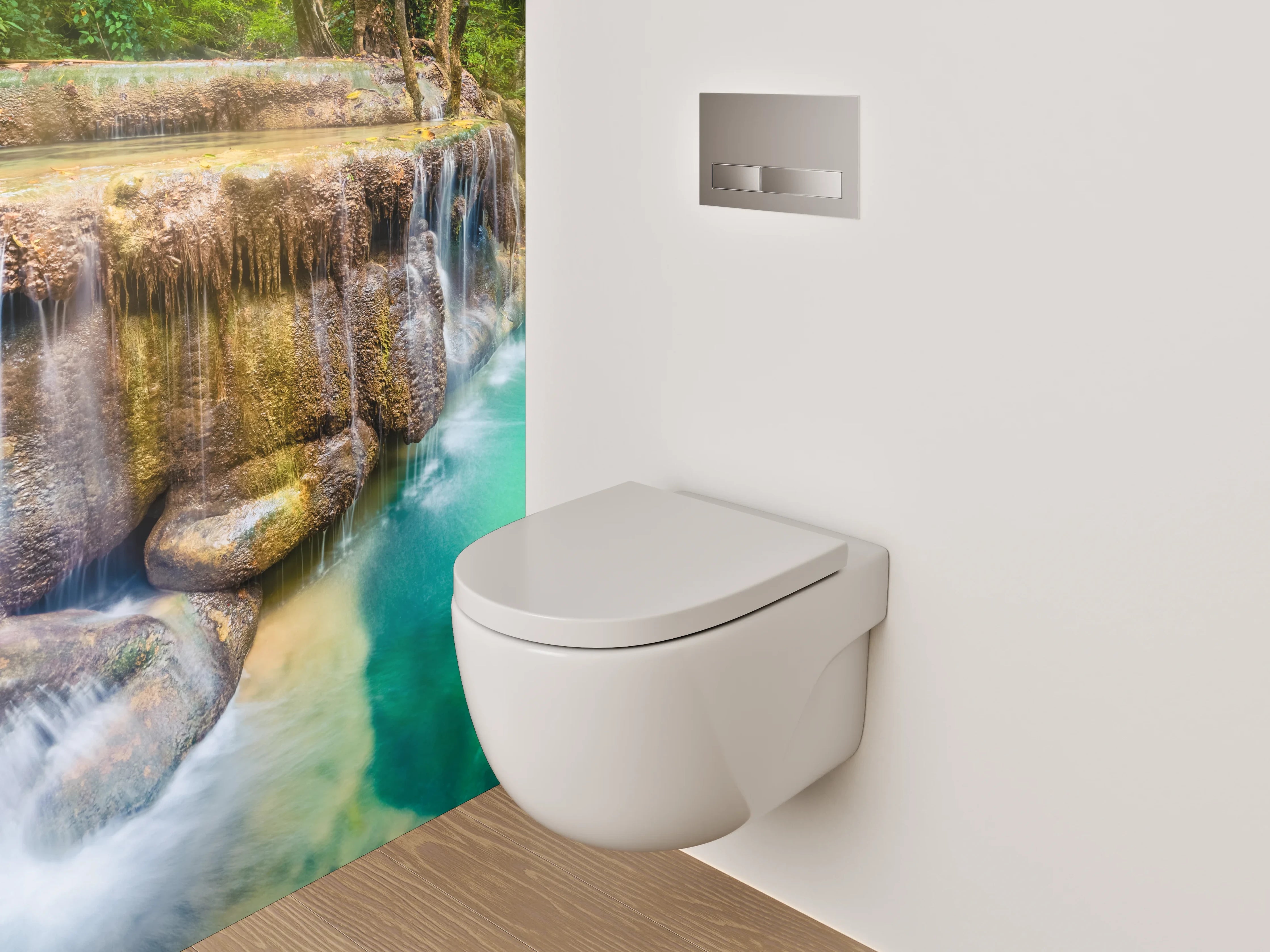 WC-Rückwand - Tropischer Wasserfall Panorama Fototapete