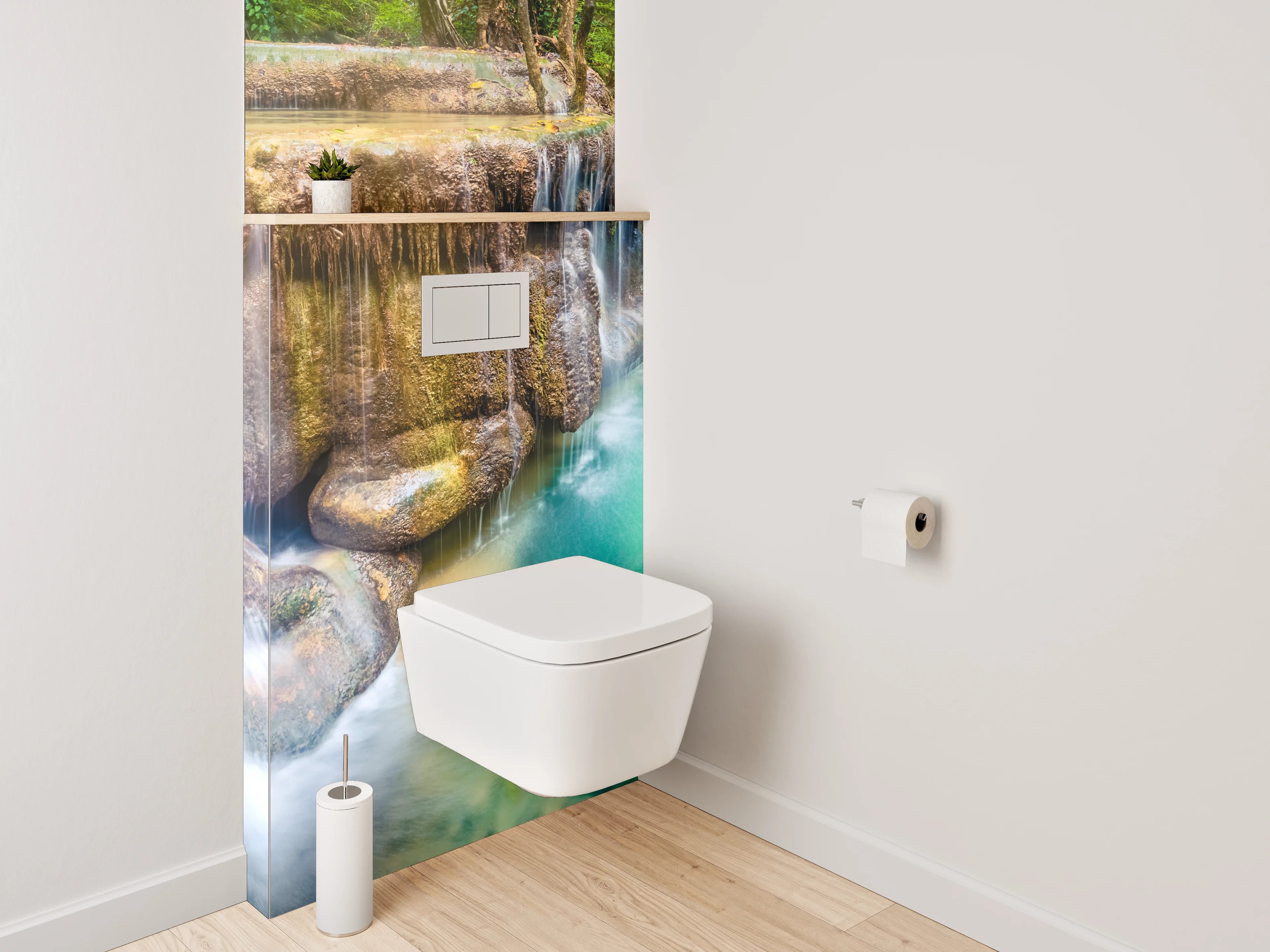 WC-Rückwand - Tropischer Wasserfall Panorama Fototapete