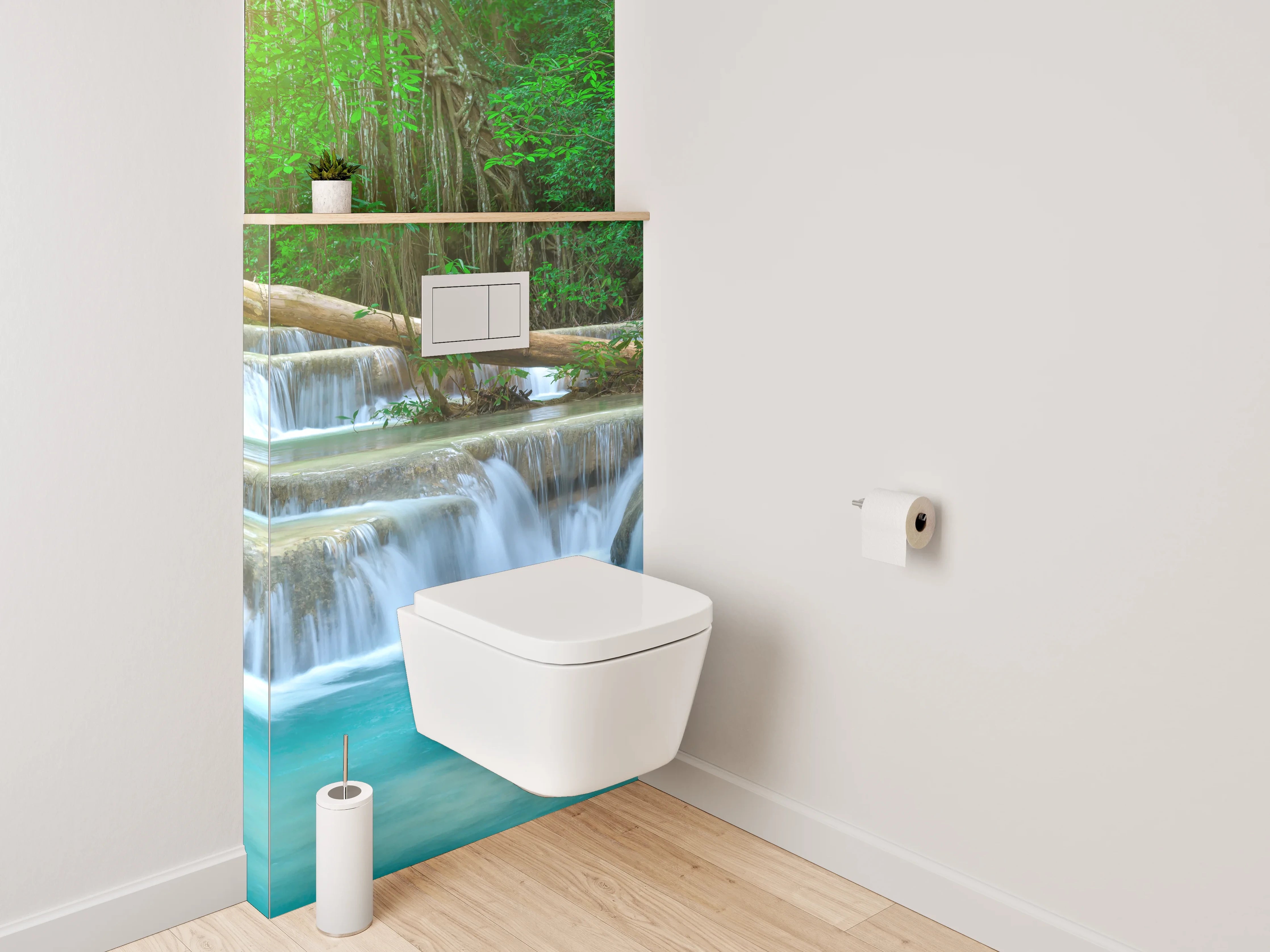 WC-Rückwand - Tropischer Wasserfall im Dschungel