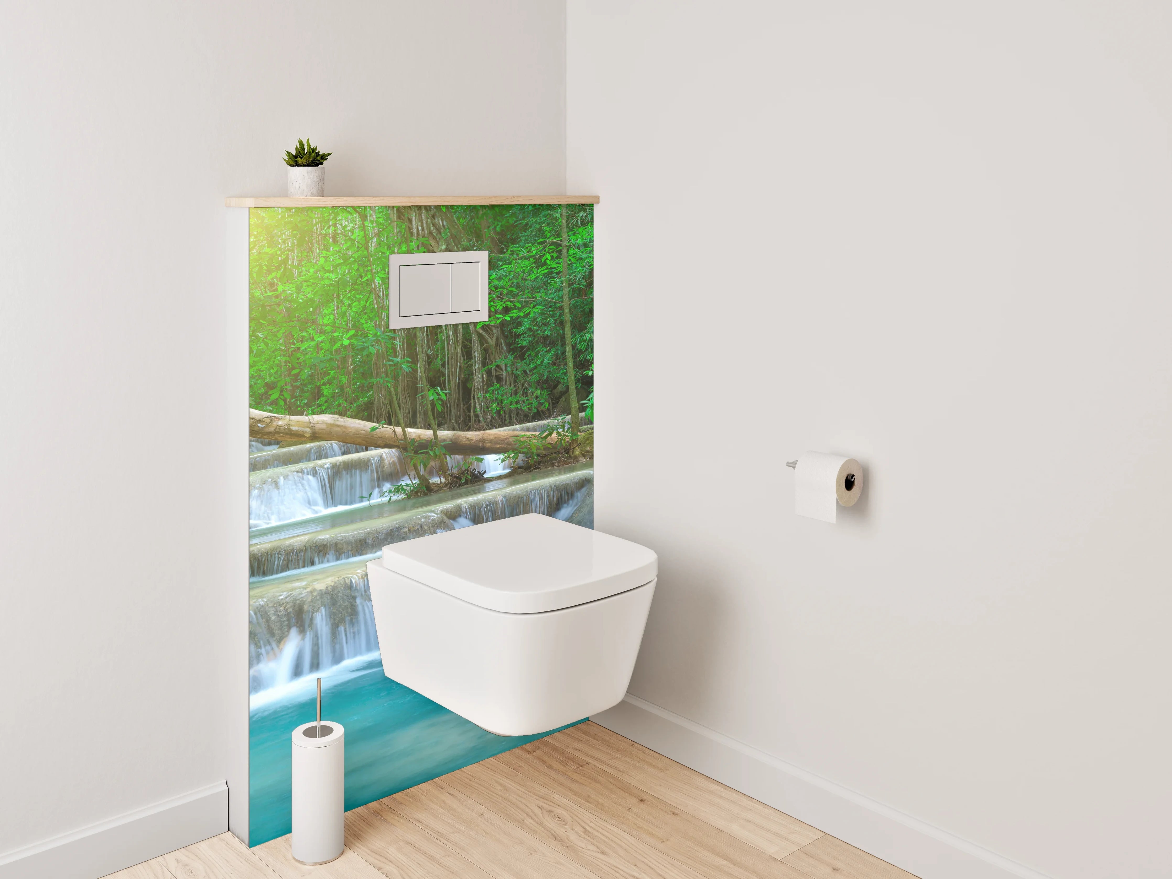 WC-Rückwand - Tropischer Wasserfall im Dschungel