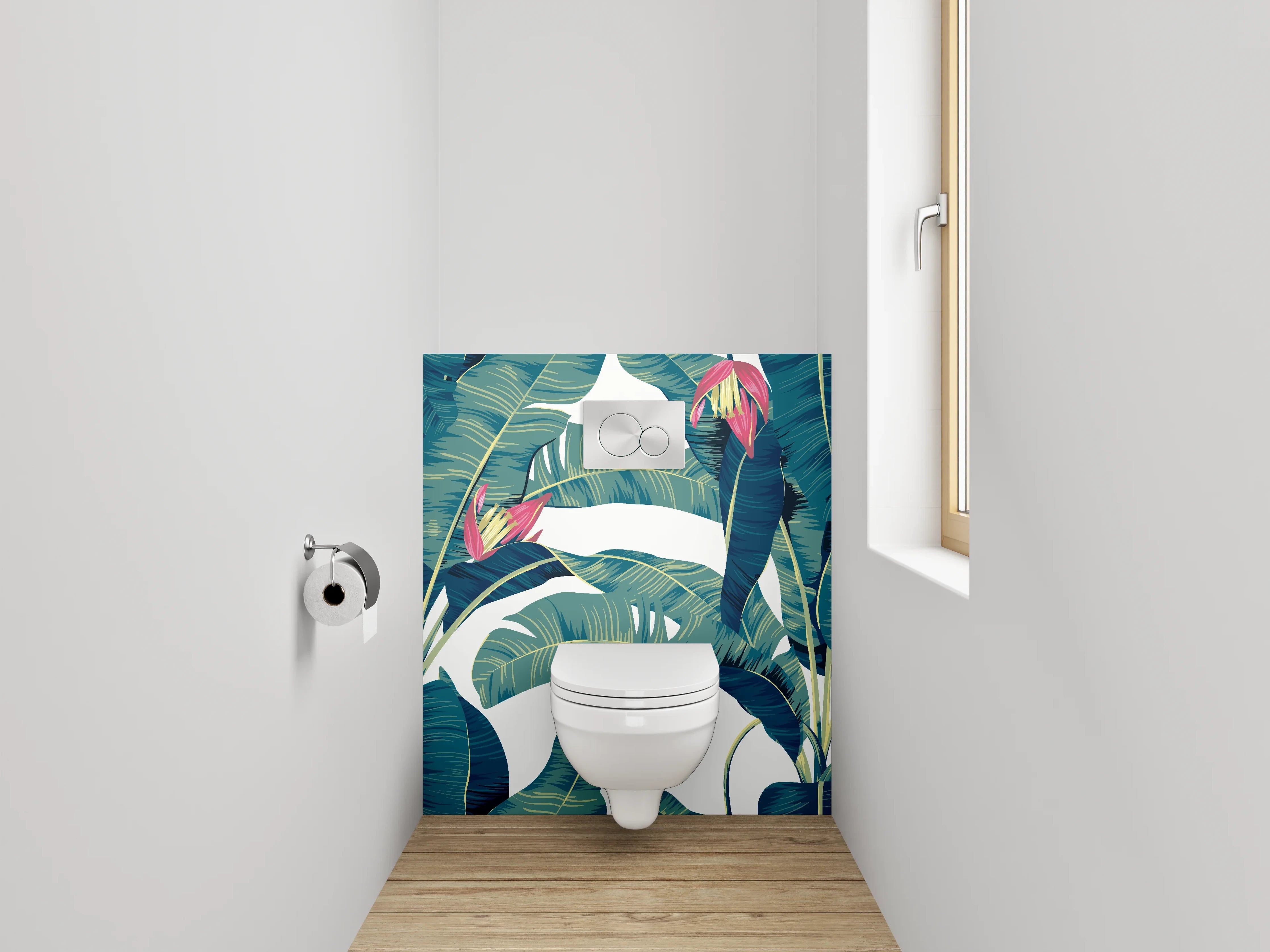WC-Rückwand - Tropisches Bananenblatt-Design