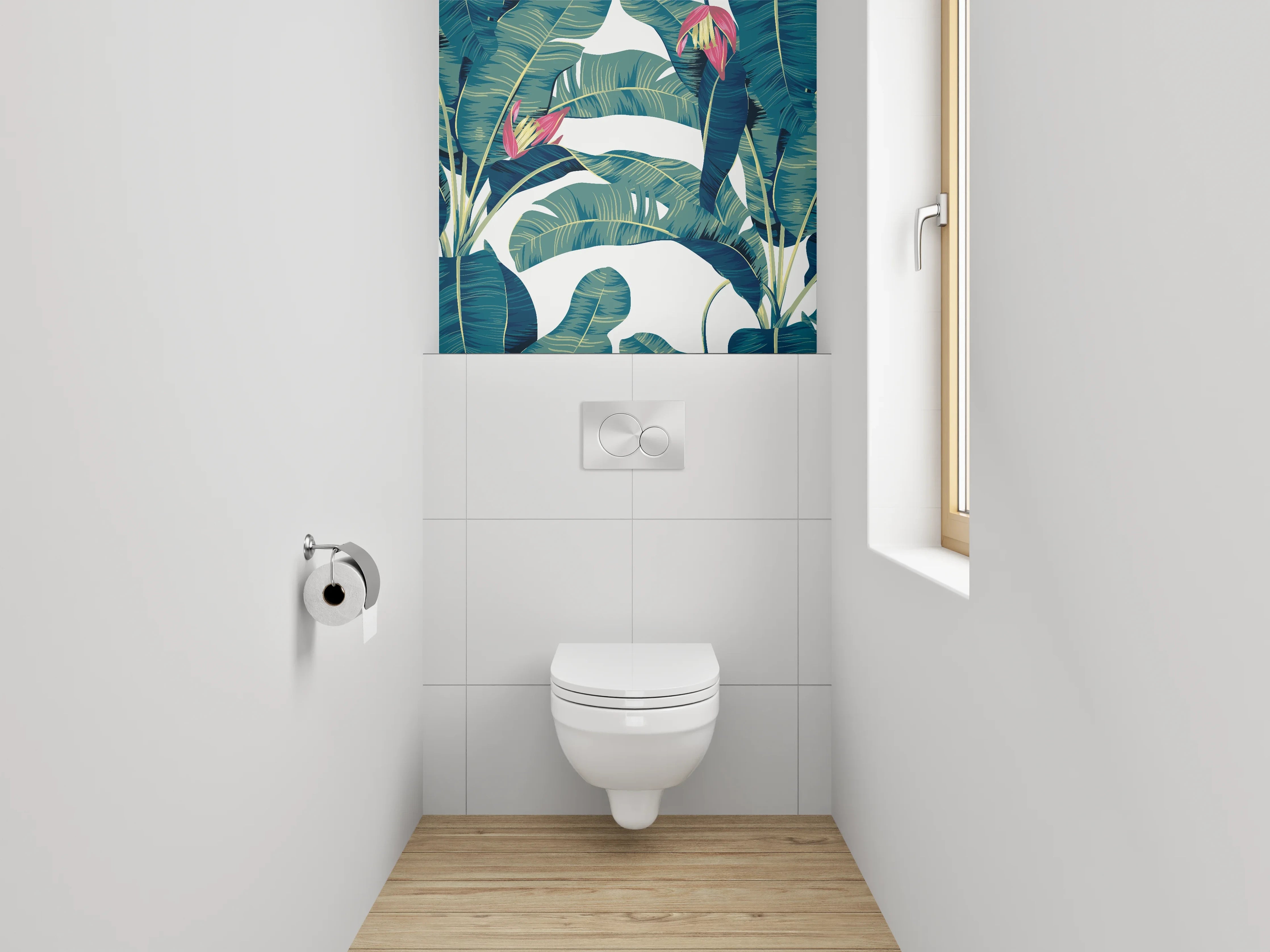 WC-Rückwand - Tropisches Bananenblatt-Design