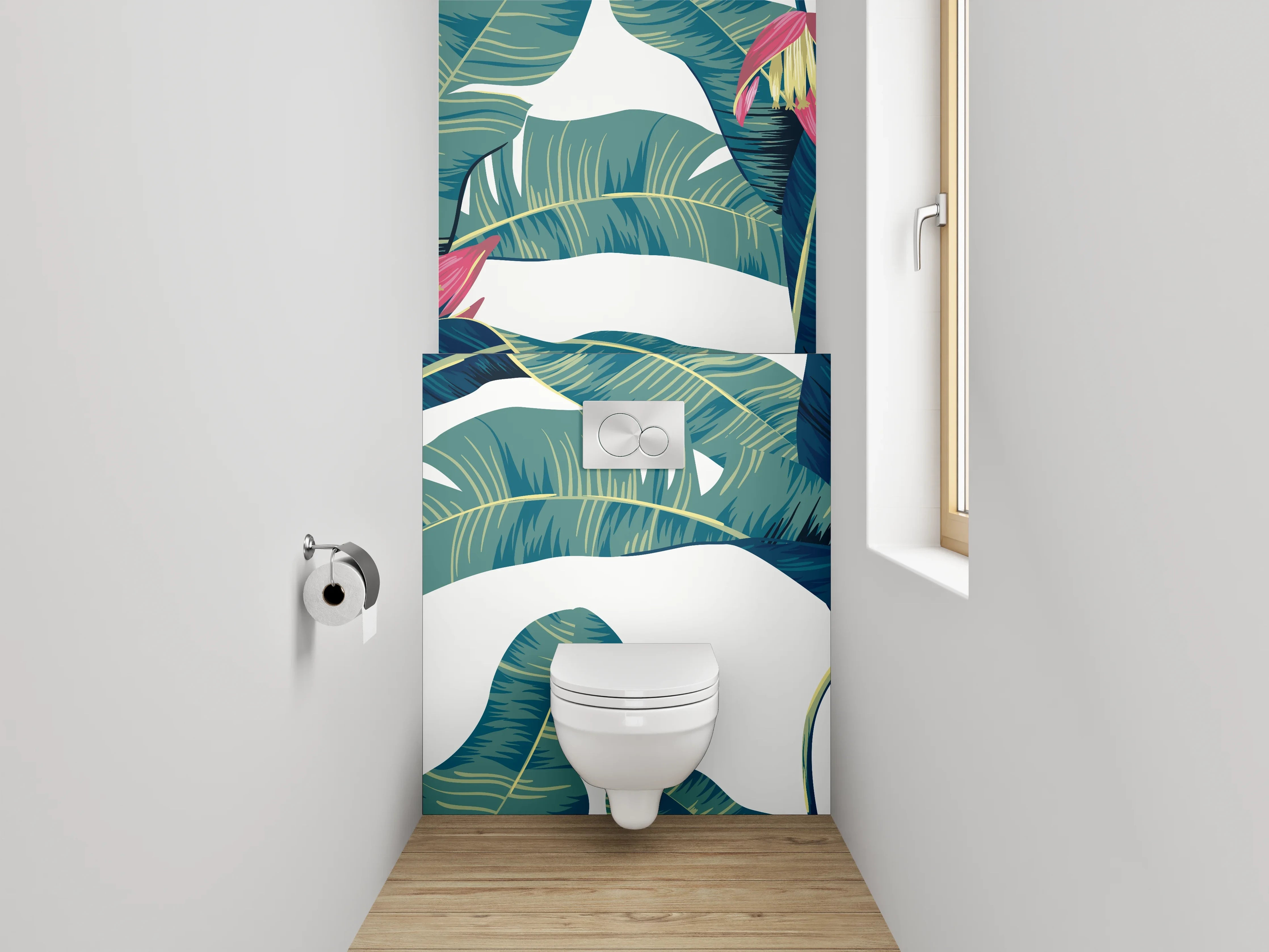 WC-Rückwand - Tropisches Bananenblatt-Design