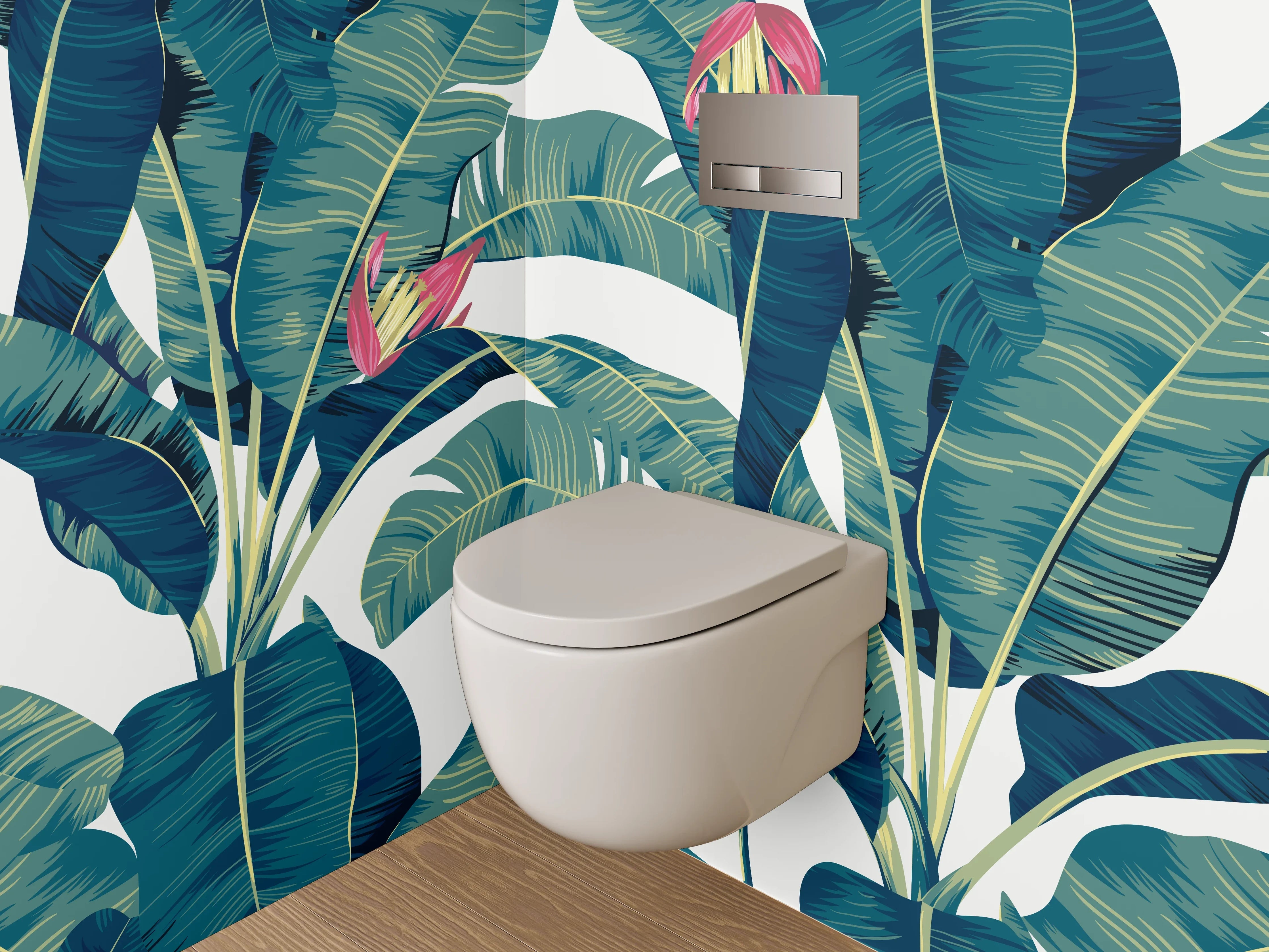 WC-Rückwand - Tropisches Bananenblatt-Design