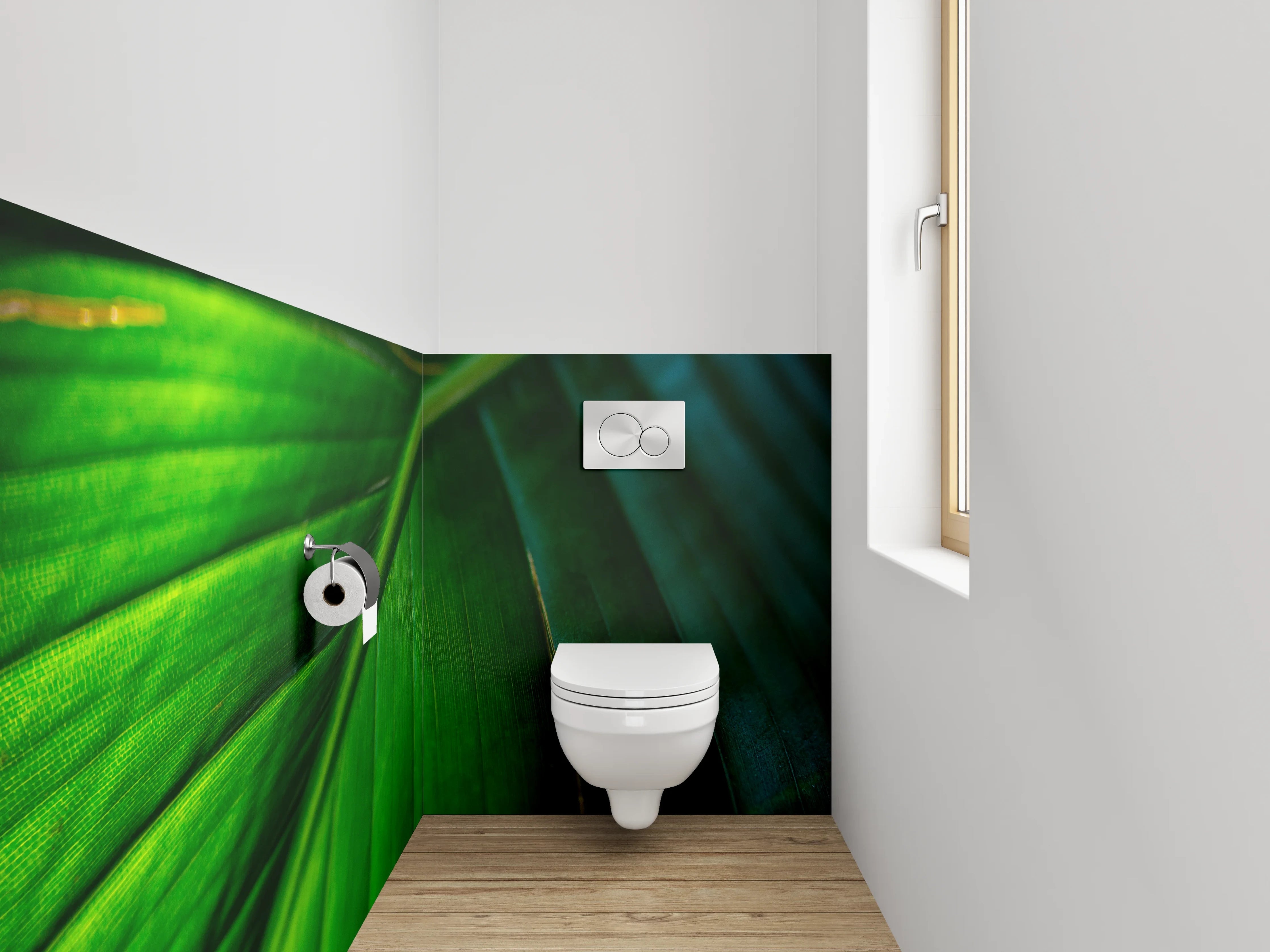WC-Rückwand - Tropisches Bananenblatt Makro Grün