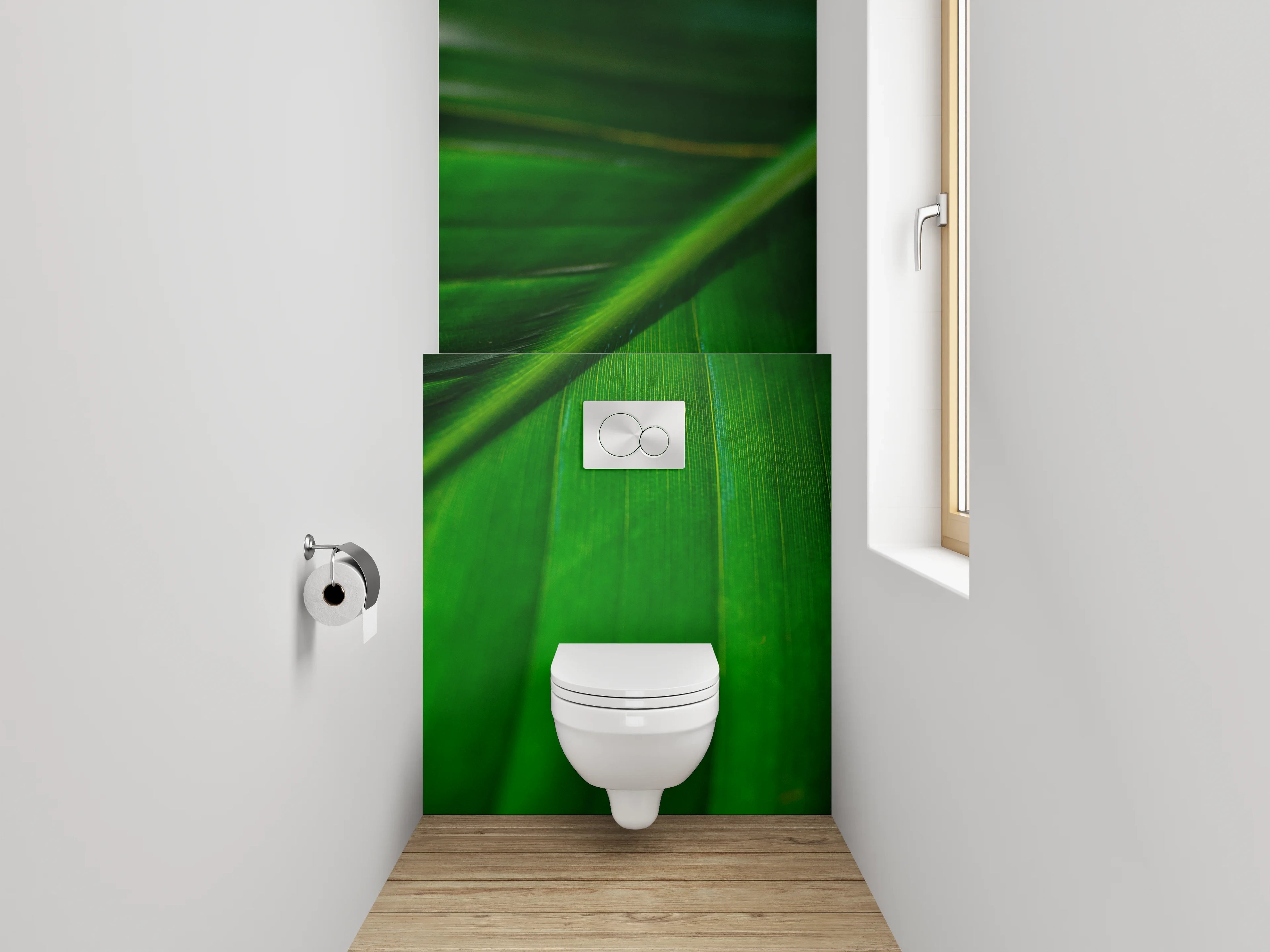 WC-Rückwand - Tropisches Bananenblatt Makro Grün