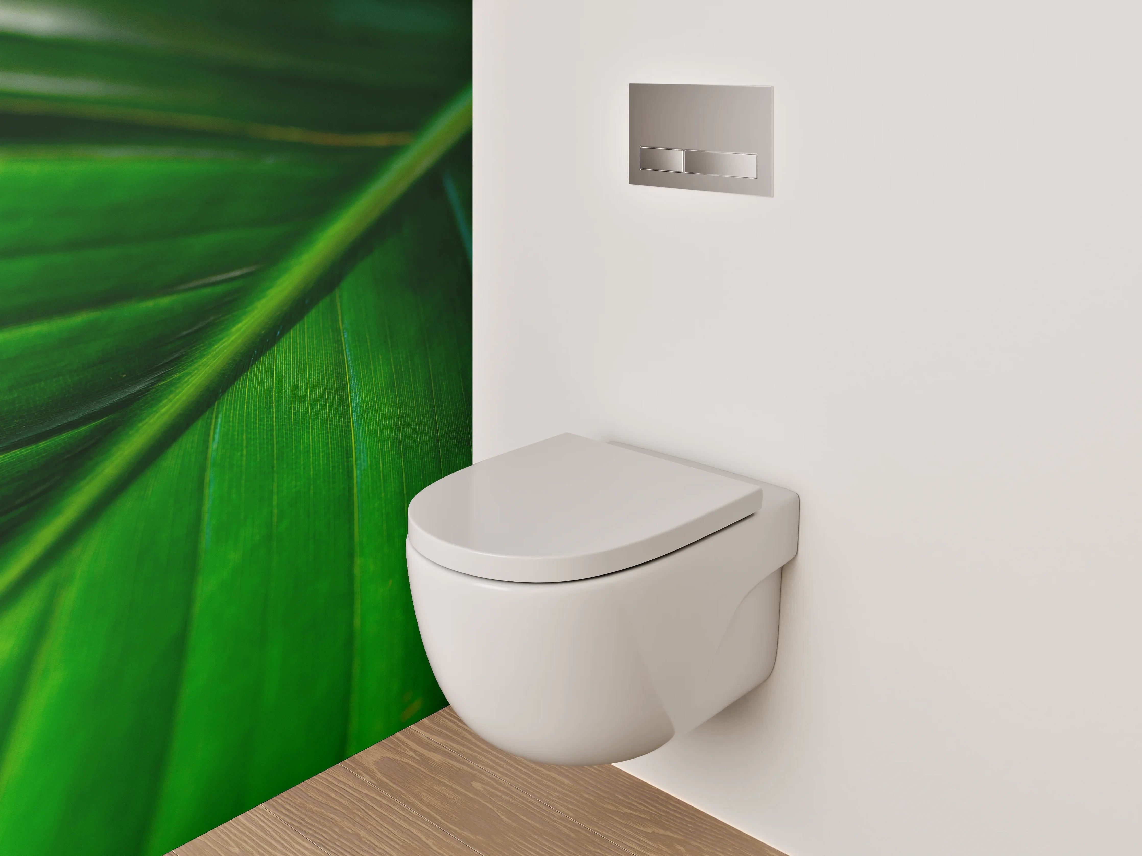 WC-Rückwand - Tropisches Bananenblatt Makro Grün