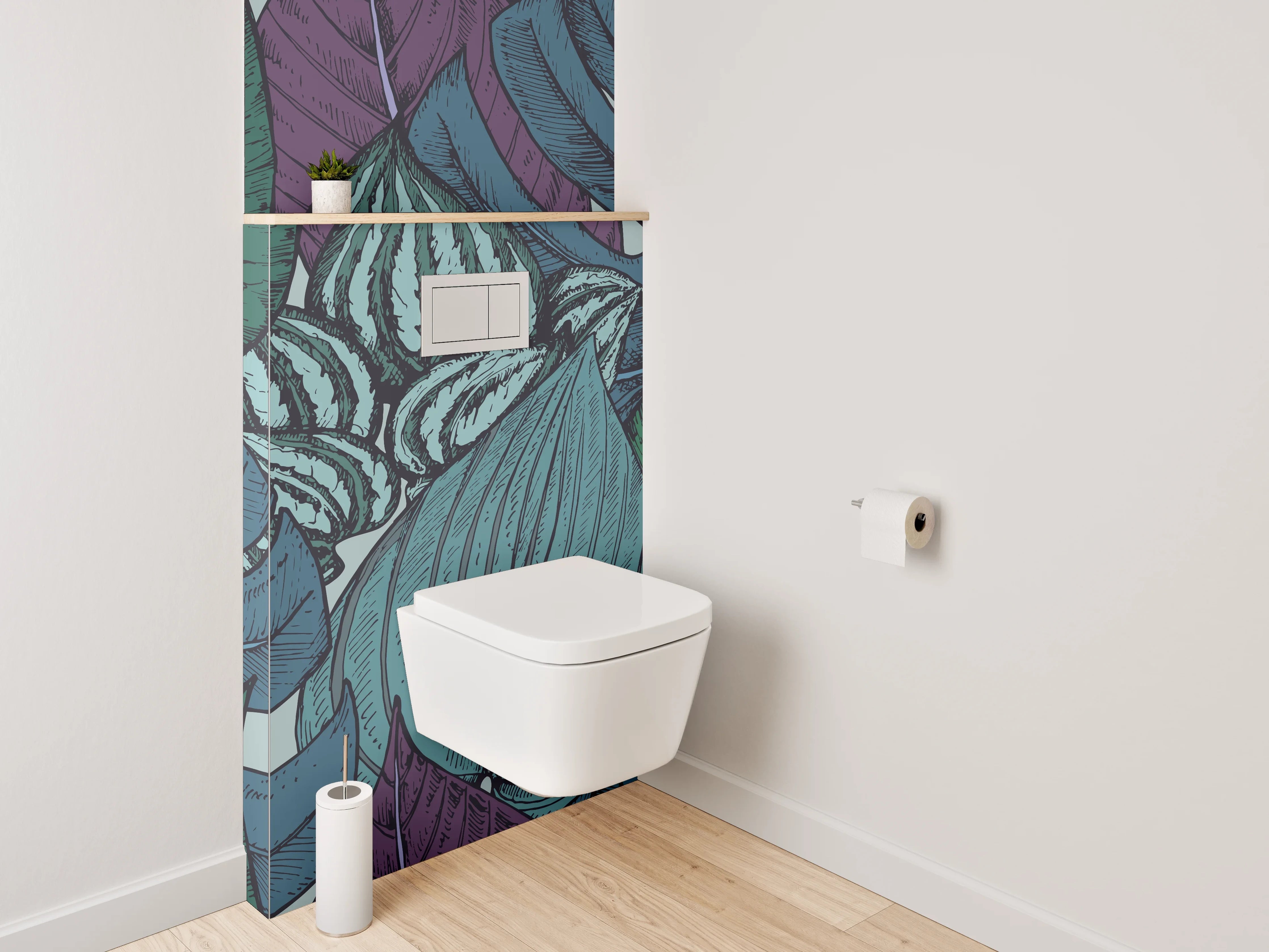 WC-Rückwand - Tropisches Blätter-Design Tapete