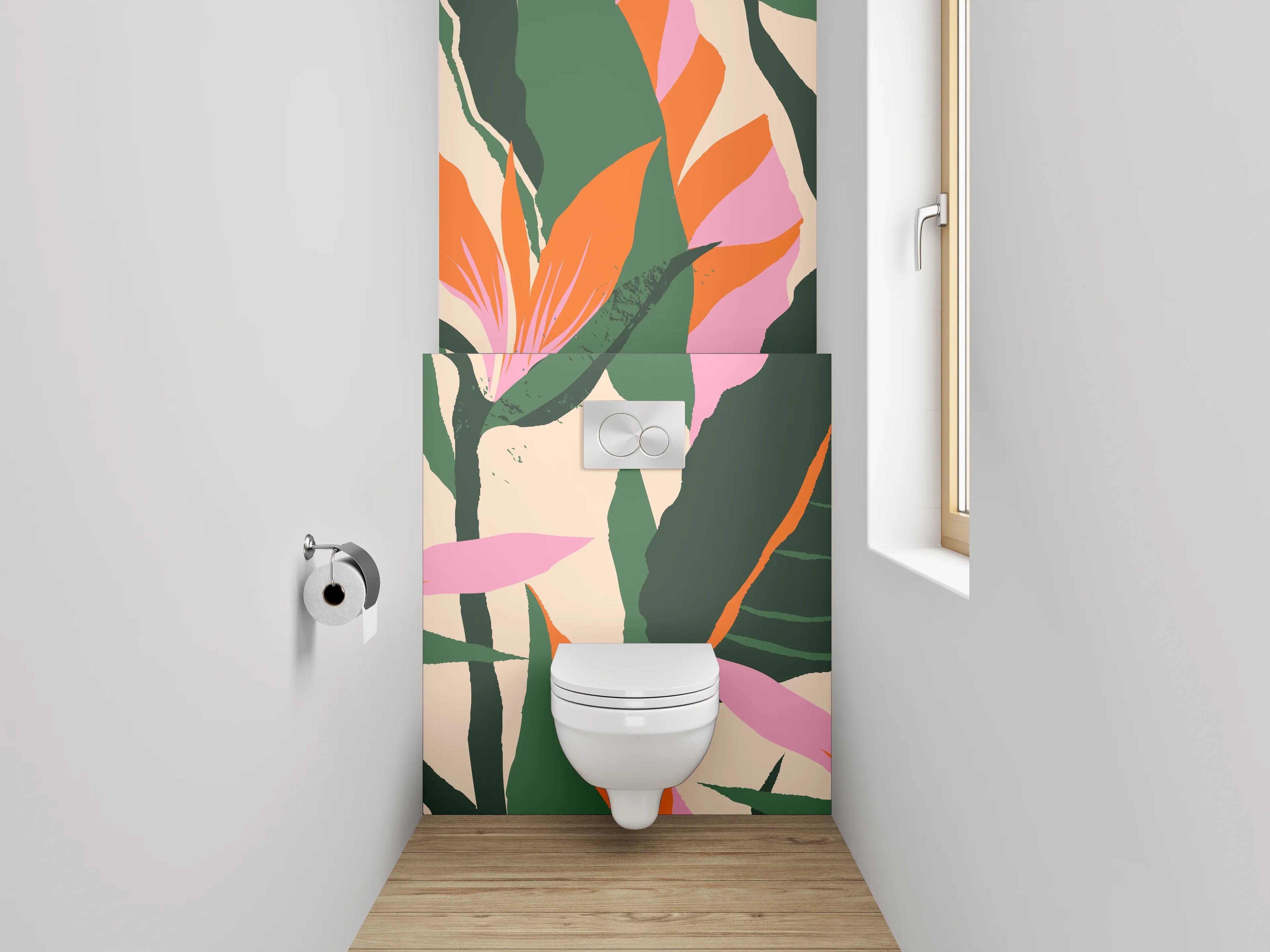 WC-Rückwand - Tropisches Blumenmuster Exotik Design