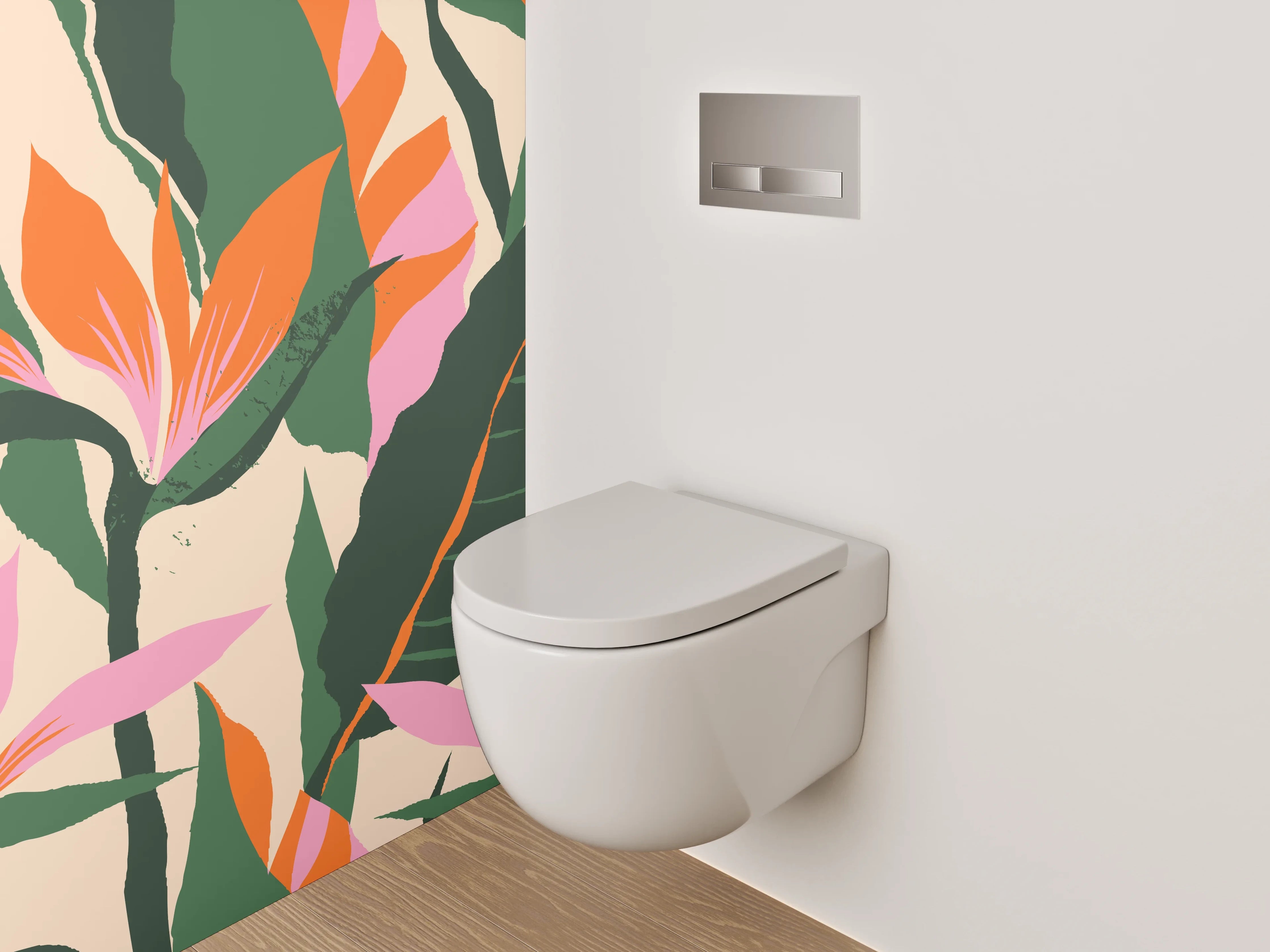 WC-Rückwand - Tropisches Blumenmuster Exotik Design