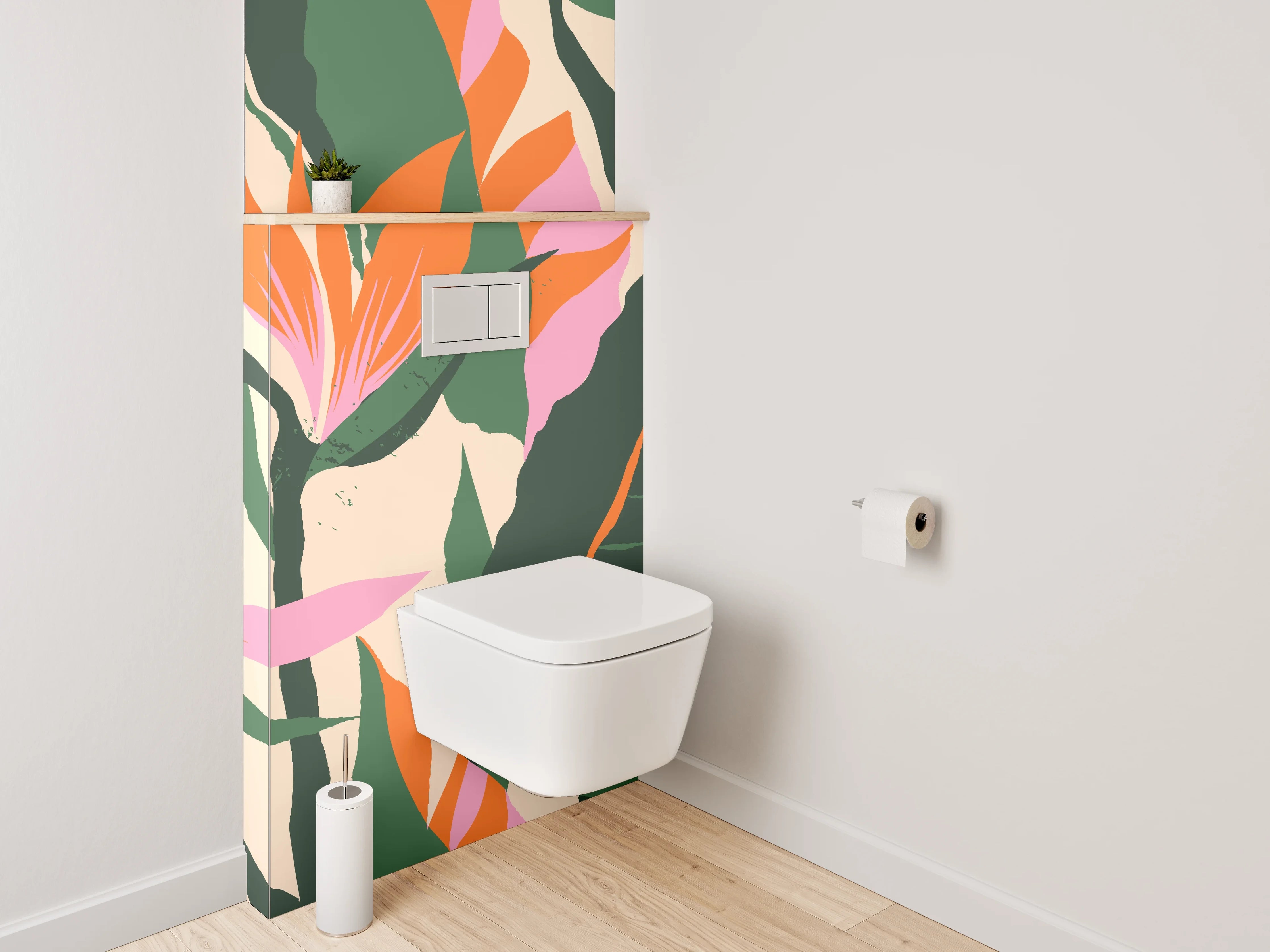 WC-Rückwand - Tropisches Blumenmuster Exotik Design